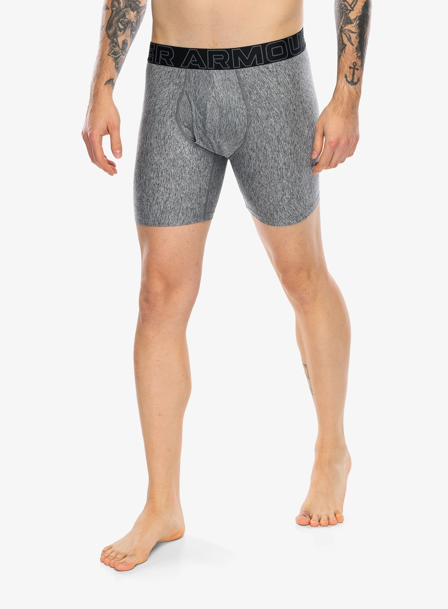 Боксери  Under Armour Performance Tech Print 6in 3PK - black/black/castlerock htr