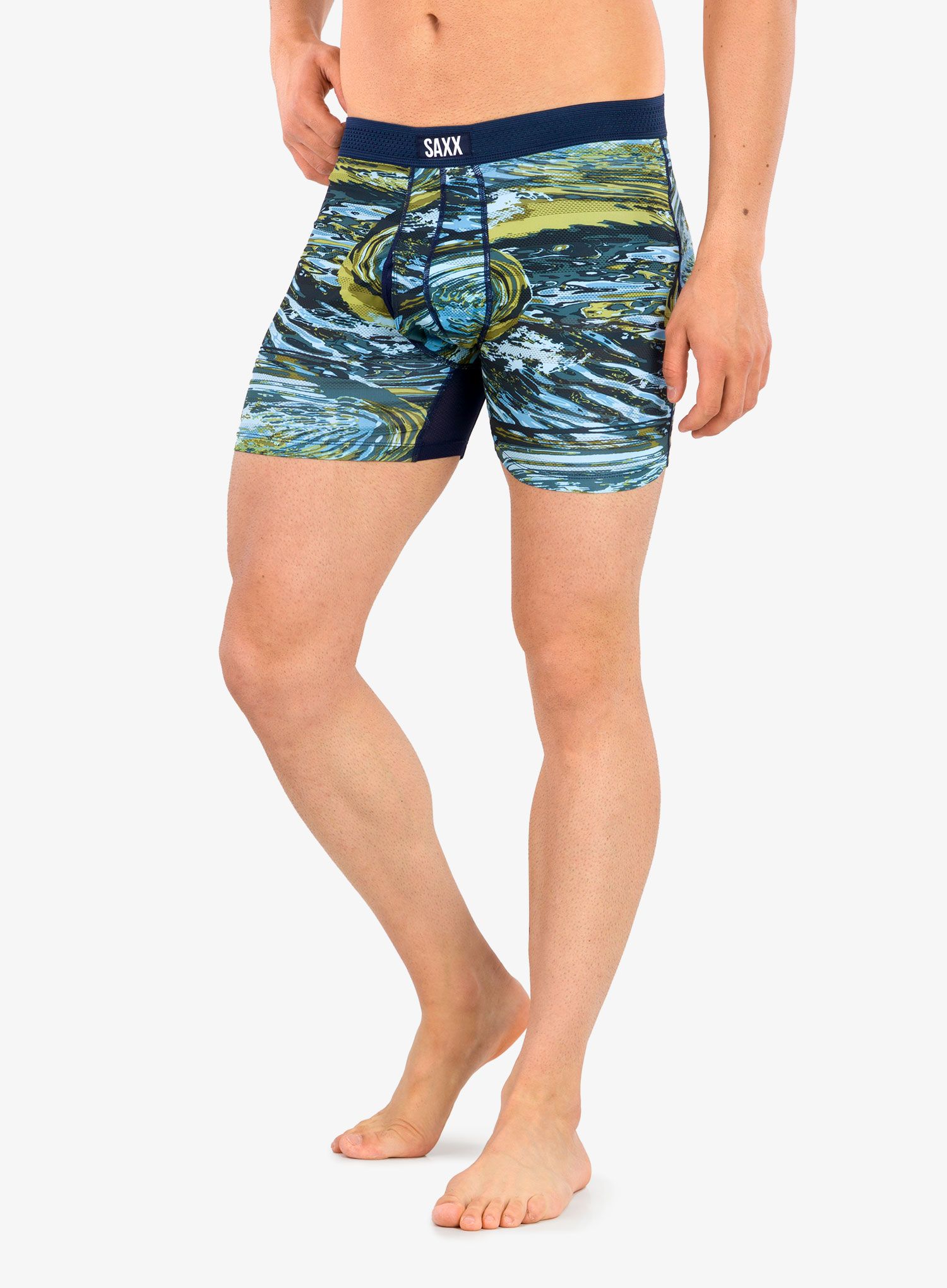 Боксери  Saxx Hot Shot Boxer Brief Fly - water camo/dark ink