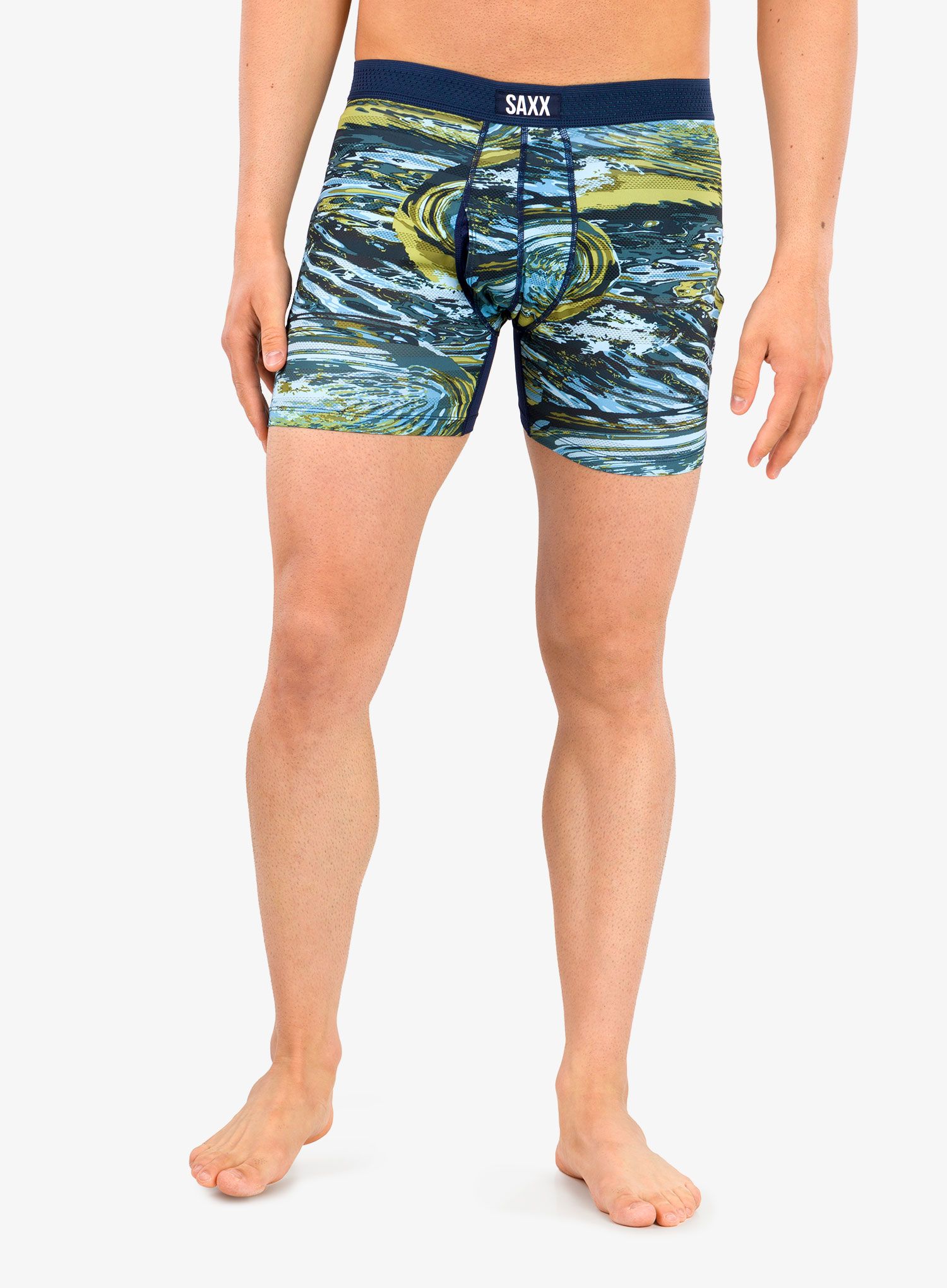 Боксери  Saxx Hot Shot Boxer Brief Fly - water camo/dark ink