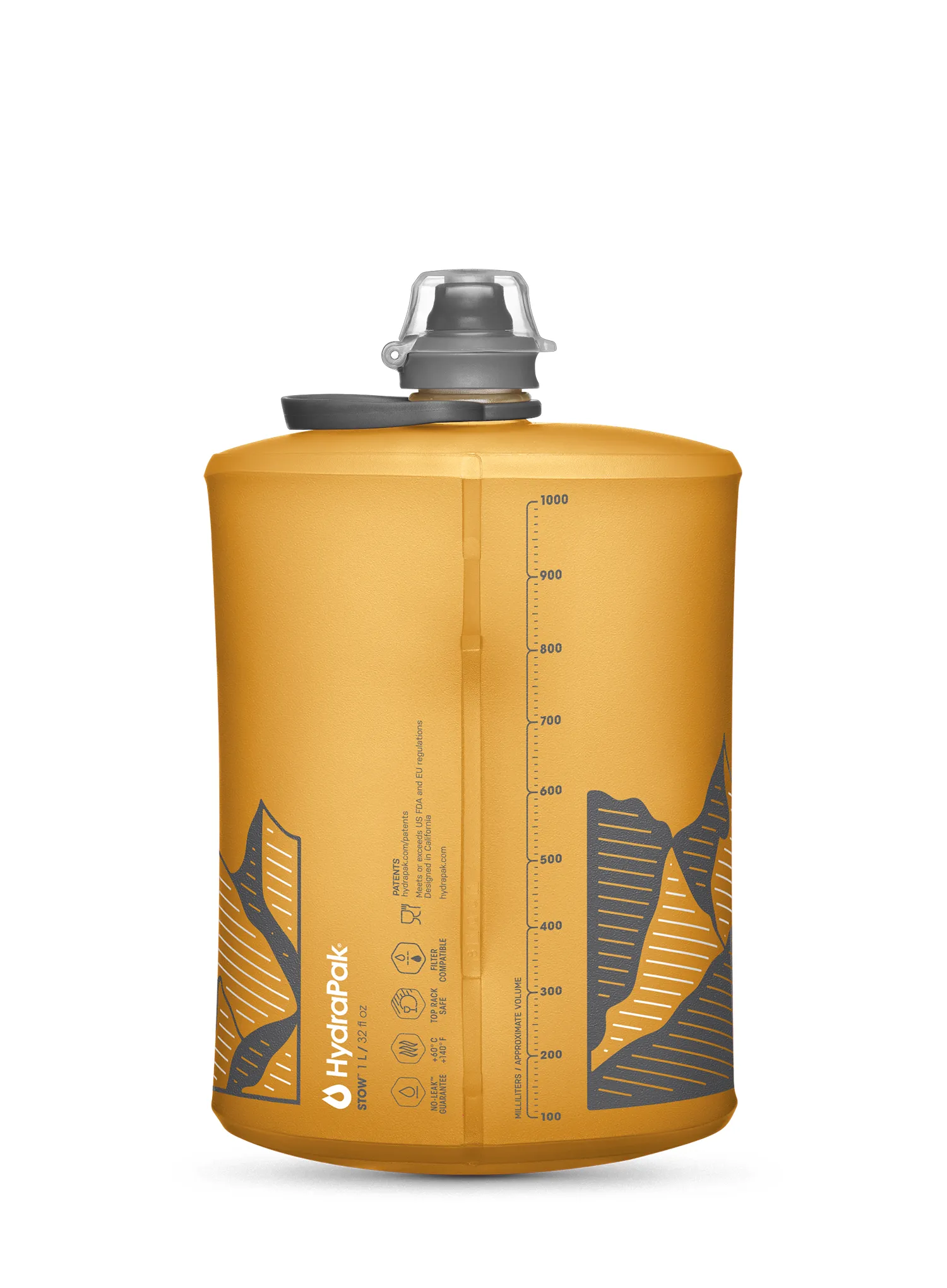 Пляшка туристична HydraPak Stow 1 L - golden yellow