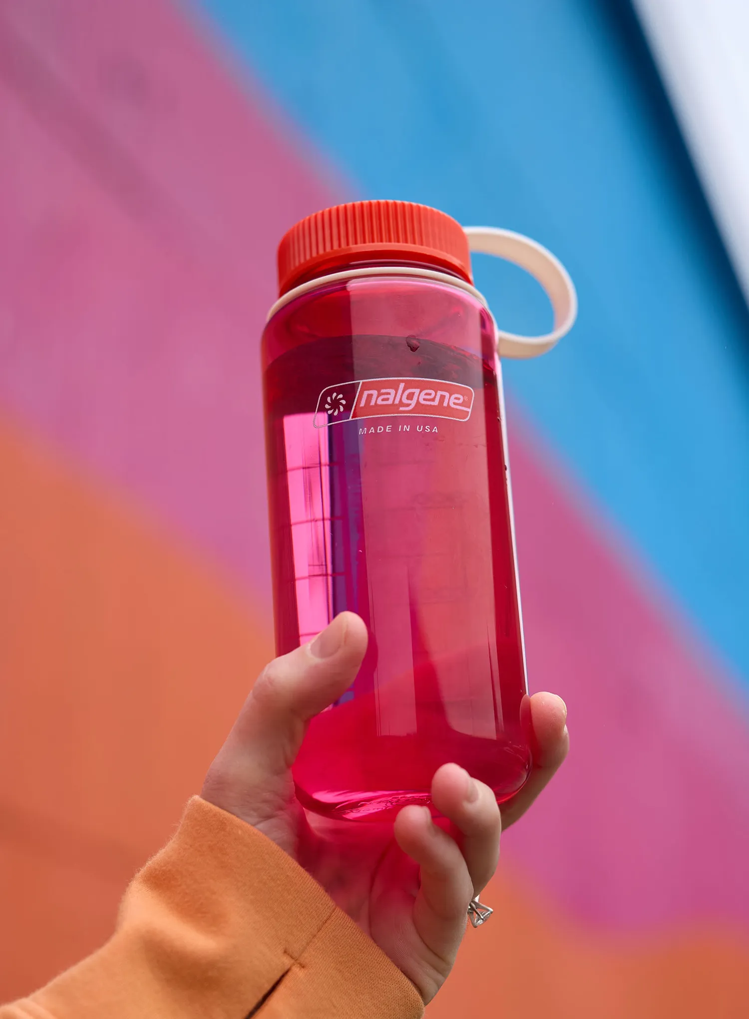 Пляшка туристична Nalgene 16 oz Wide Mouth Thrill and Motion (473 ml) - fuchsia purple with flame