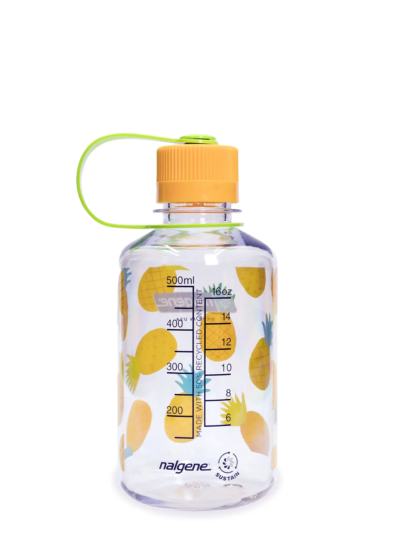 Пляшка туристична Nalgene Sustain Narrow Mouth Fruit Print 16 oz (473 ml) - pineapples