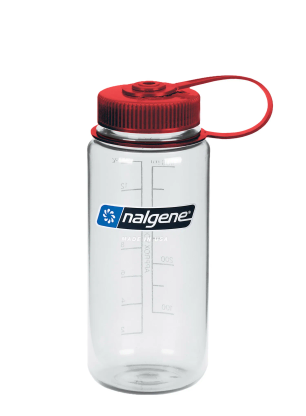 Пляшка туристична Nalgene Sustain Wide Mouth 16 oz (473 ml) - clear/red