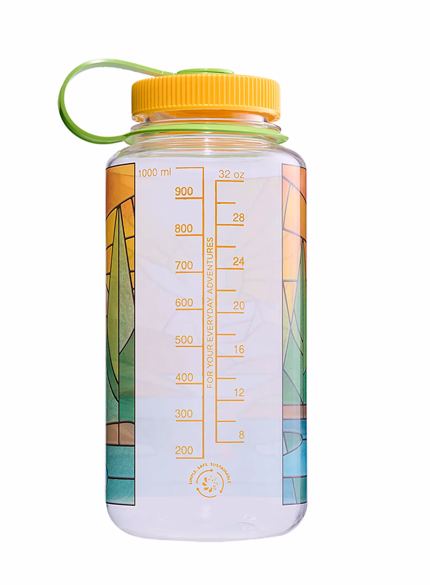 Пляшка туристична Nalgene Wide Mouth 32 oz (946 ml) - clear stained glass river