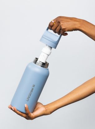 Пляшка з фільтром Lifestraw Go 2.0 Stainless Steel Water Filter 1L - icelandic blue
