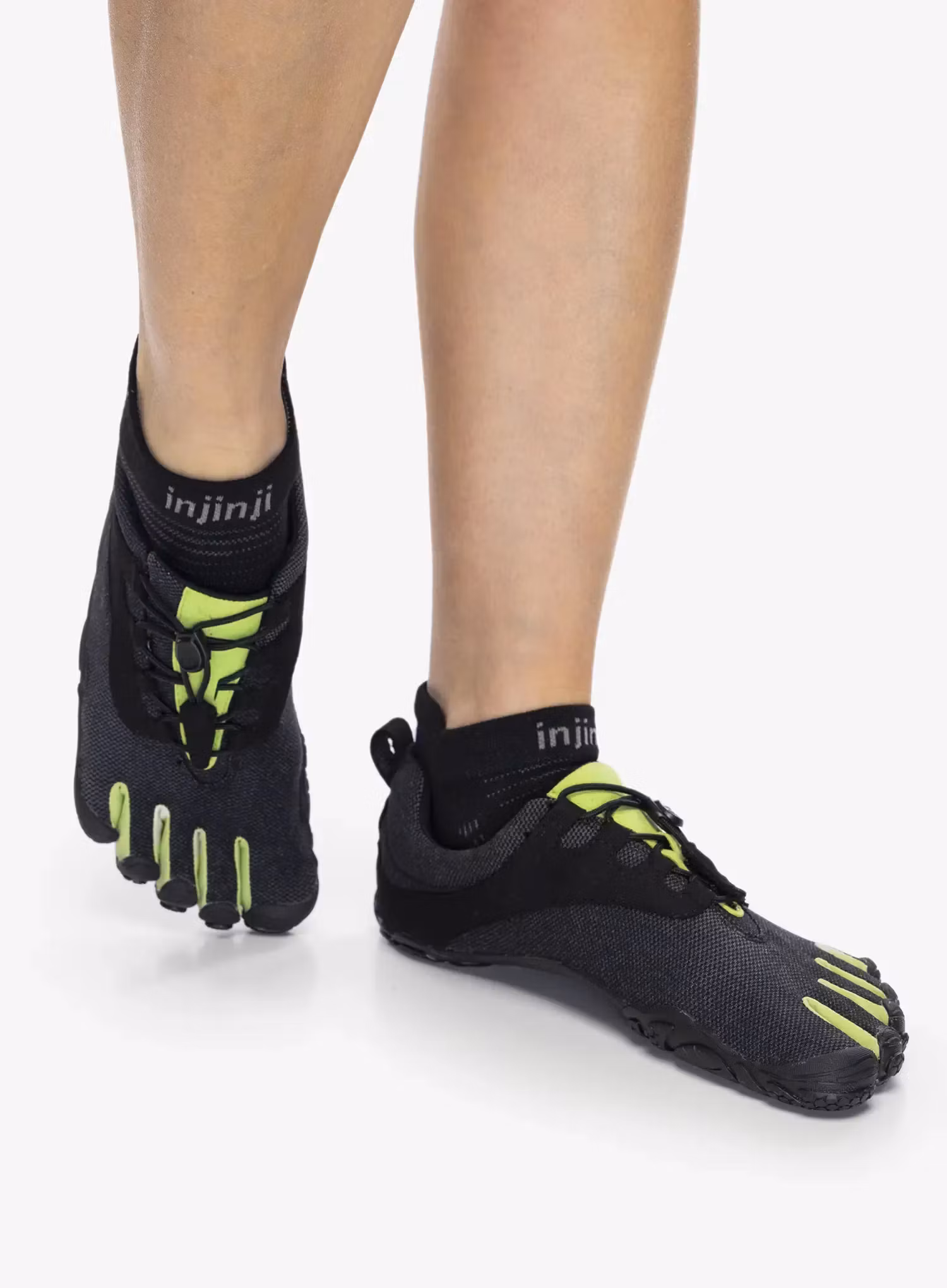 Кросівки для бігу жіночі Vibram Fivefingers V-Run Retro - black/green/black