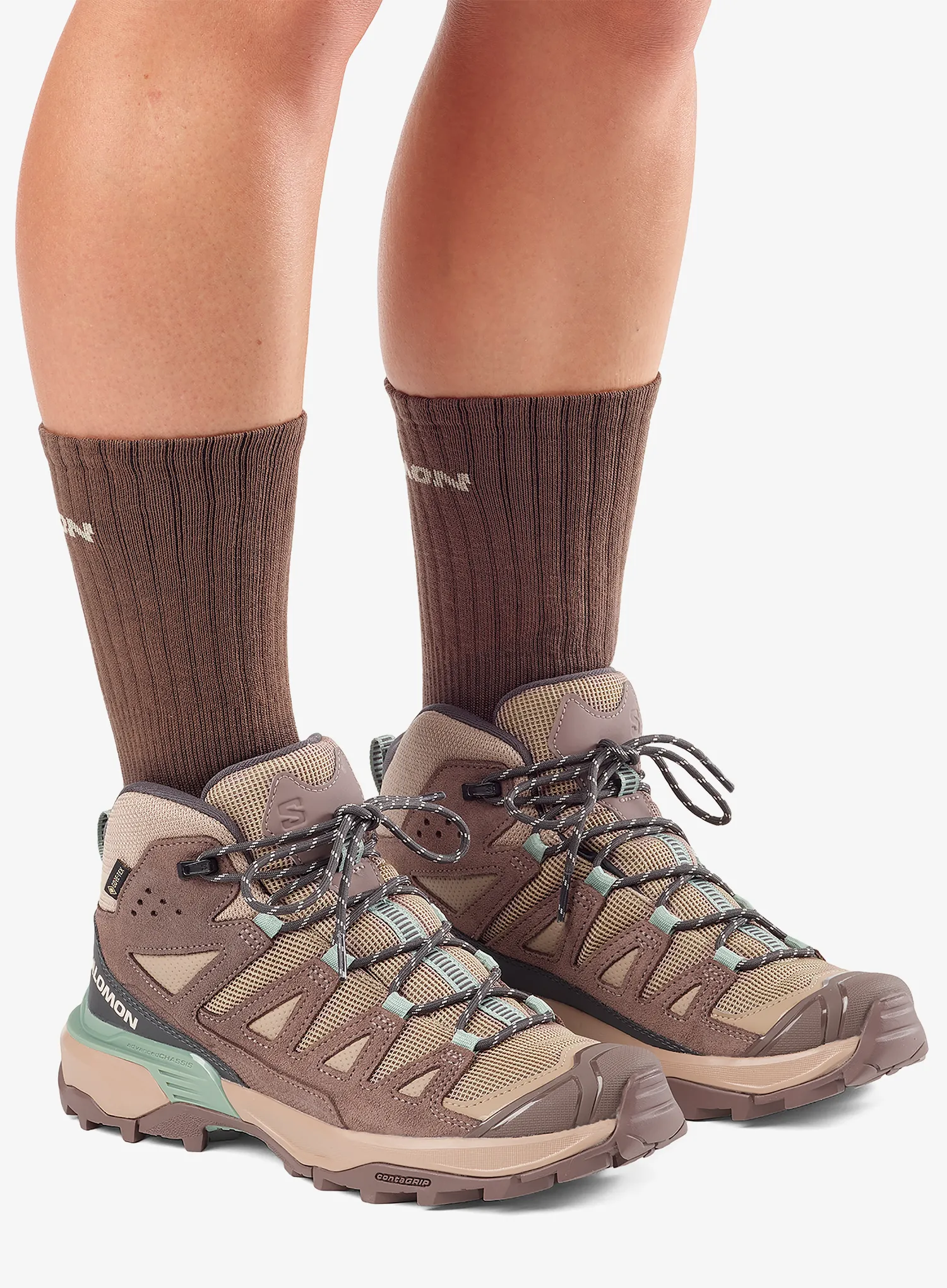 Черевики туристичні жіночі Salomon X Ultra 360 LTR Mid GTX - desert tan/iron/green