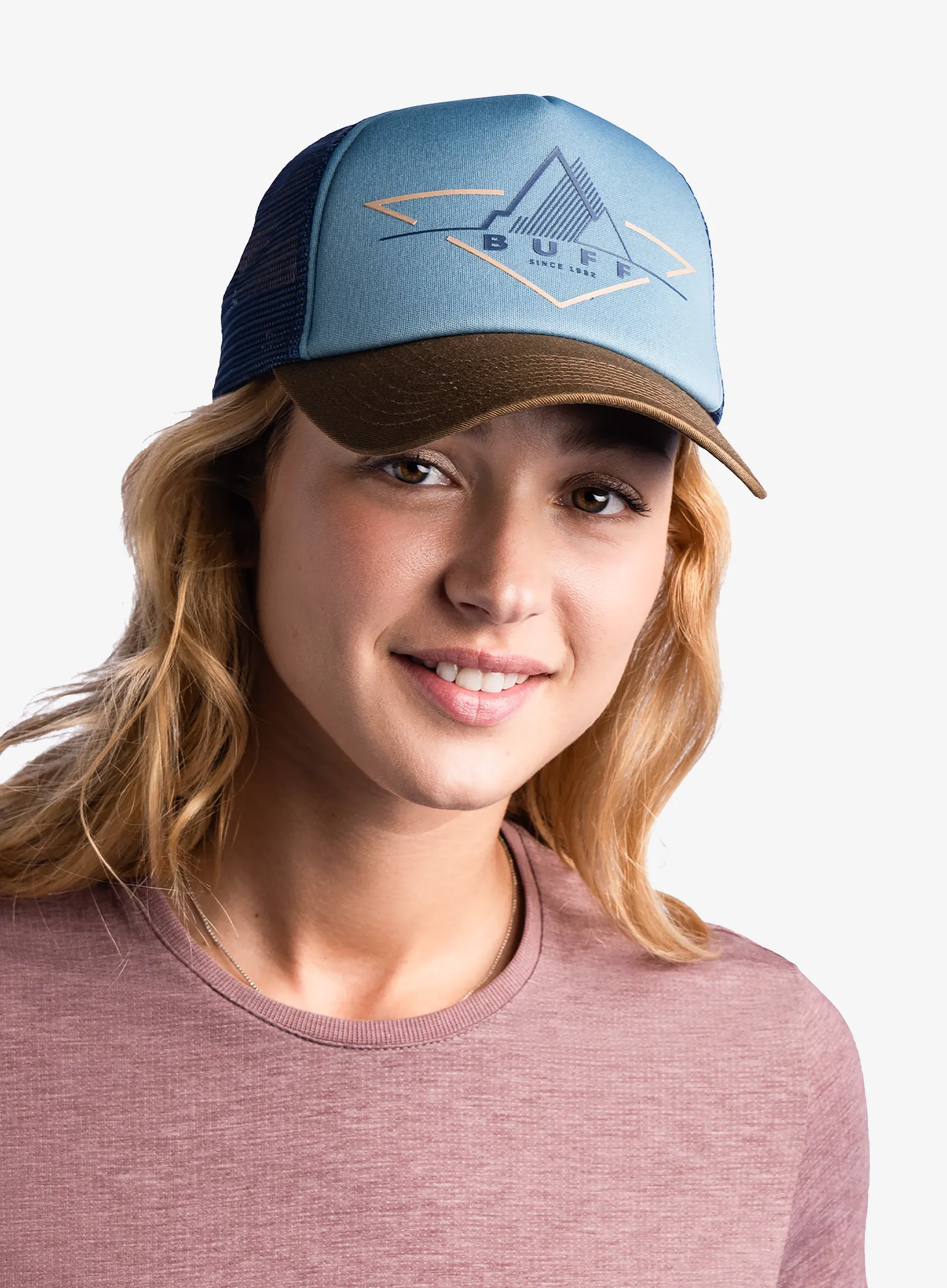 Кепка Buff Trucker Cap - brak stone blue