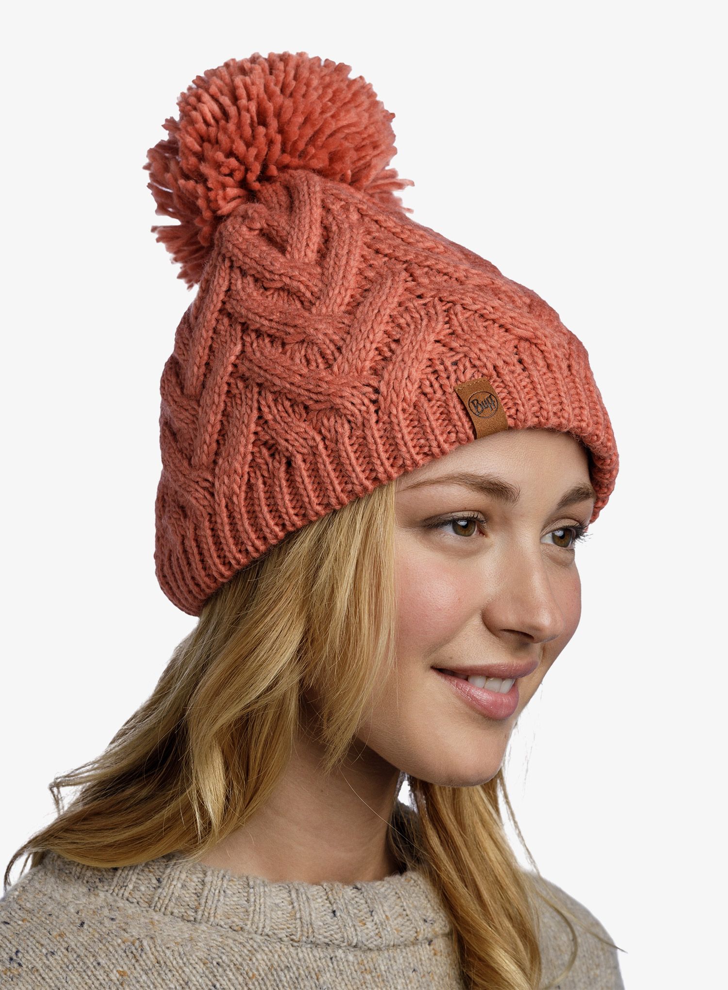 Шапка зимова жіноча Buff Knitted&Fleece Beanie Caryn - crimson