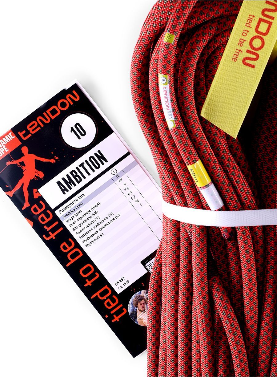 Мотузка для альпінізму Tendon Ambition 10.0 mm 50m - red