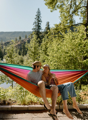 Гамак туристичний двомісний ENO DoubleNest Print Hammock - fade/seaglass