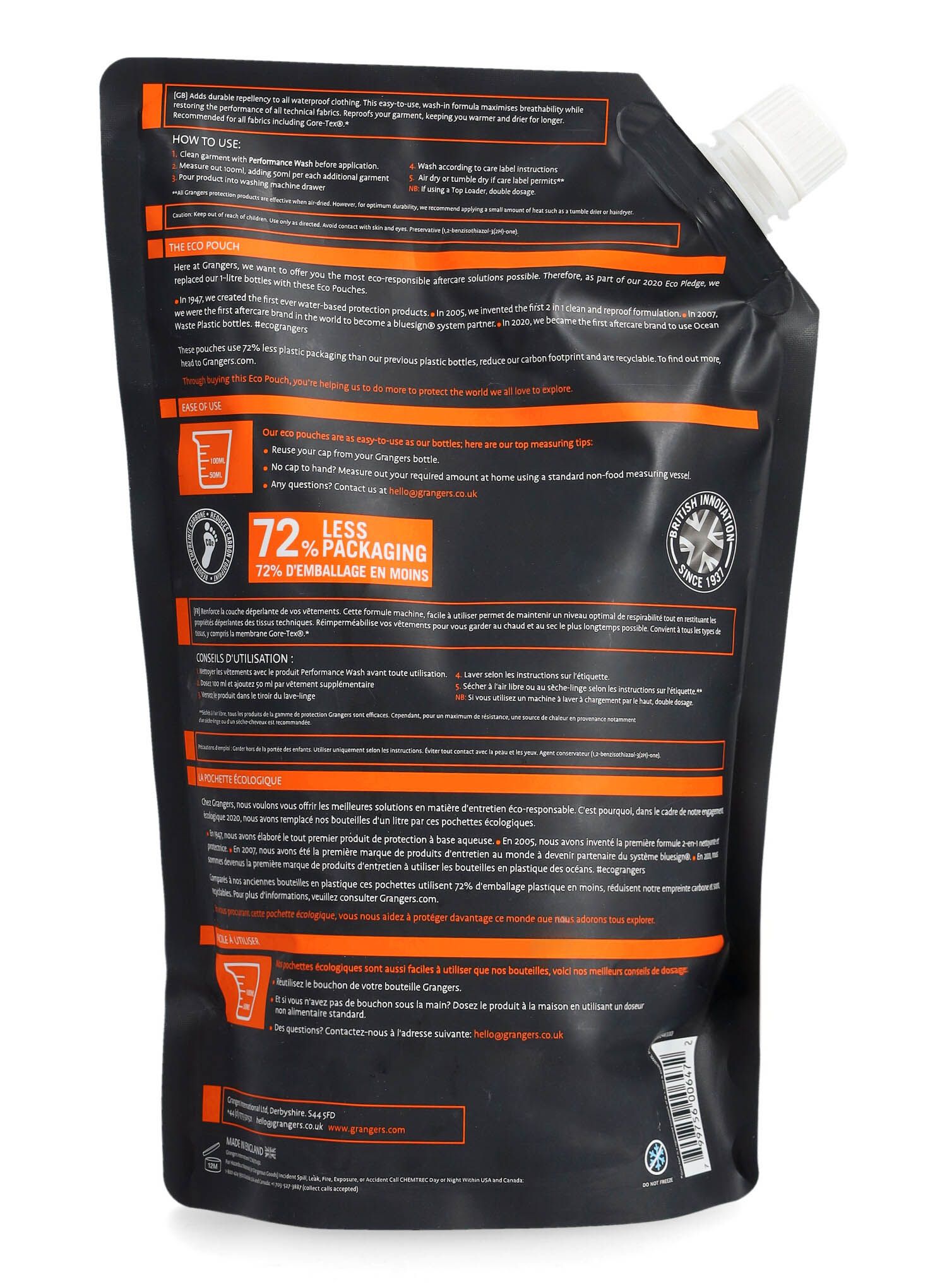 Просочення для одягу Grangers Clothing Repel 1L Eco Pouch