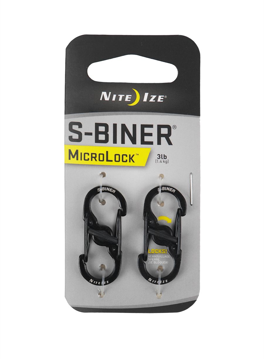 Карабінчик Nite Ize S-Biner MicroLock 2Pack - black