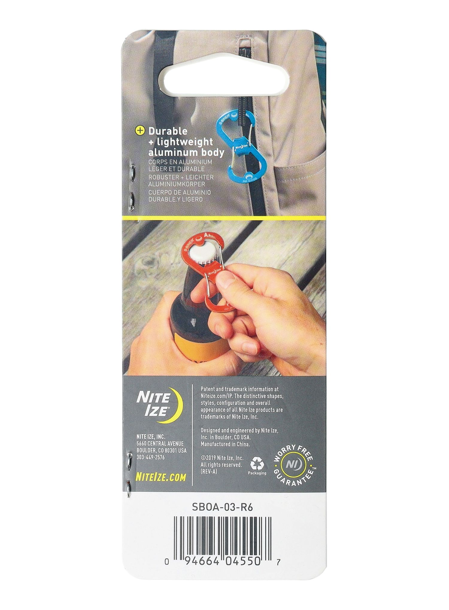 Карабінчик Nite Ize S-Biner Alu Ahhh Bottle Opener - blue