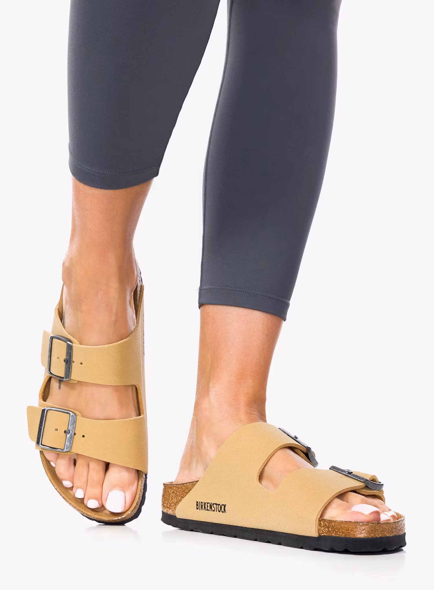 Шльопанці жіночі Birkenstock Arizona Birko-Flor Nubuk - latte cream
