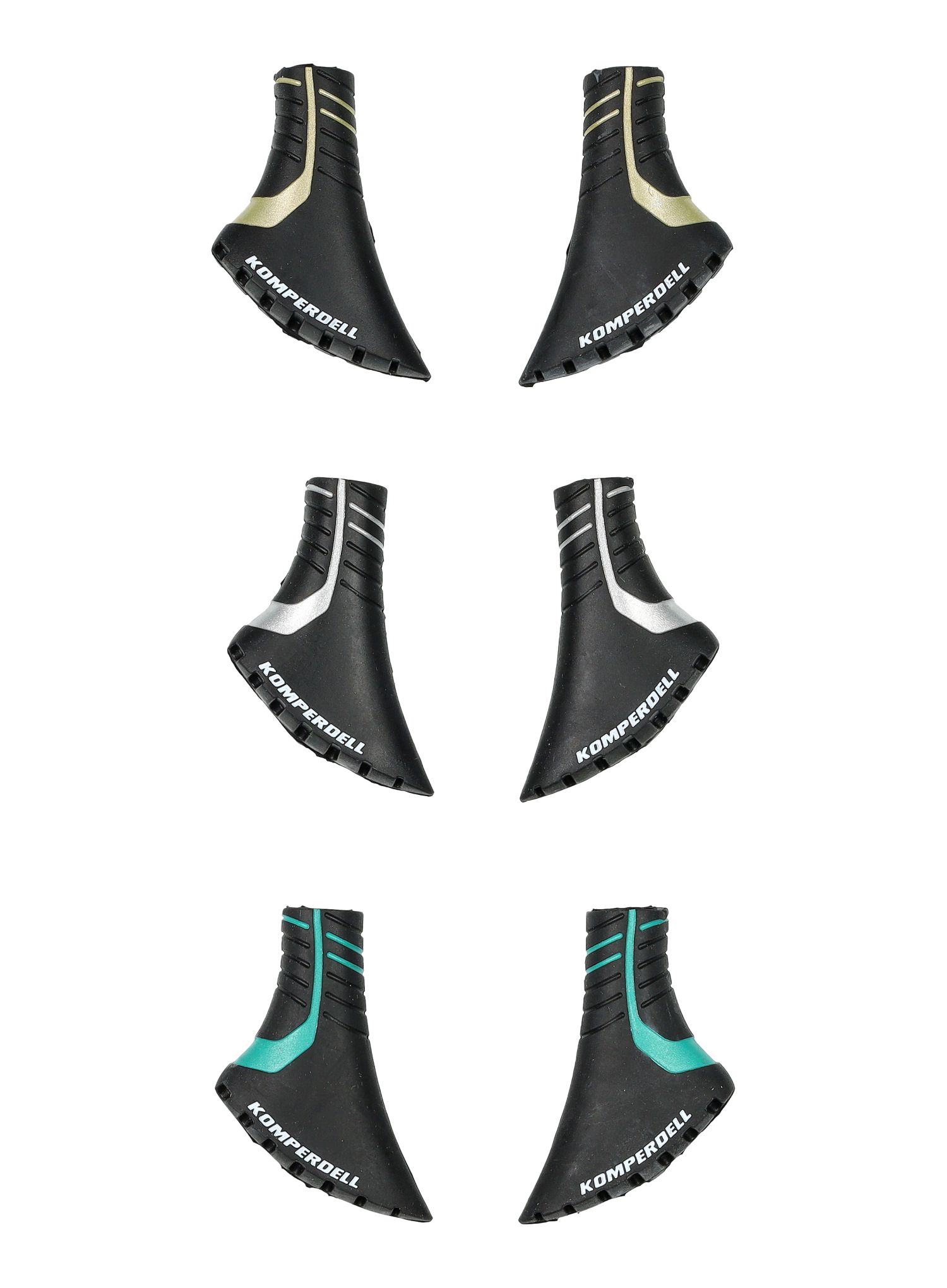 Наконечники для палиць Komperdell Nordic Walking Pad 3Pack - black/gold/silver/mint