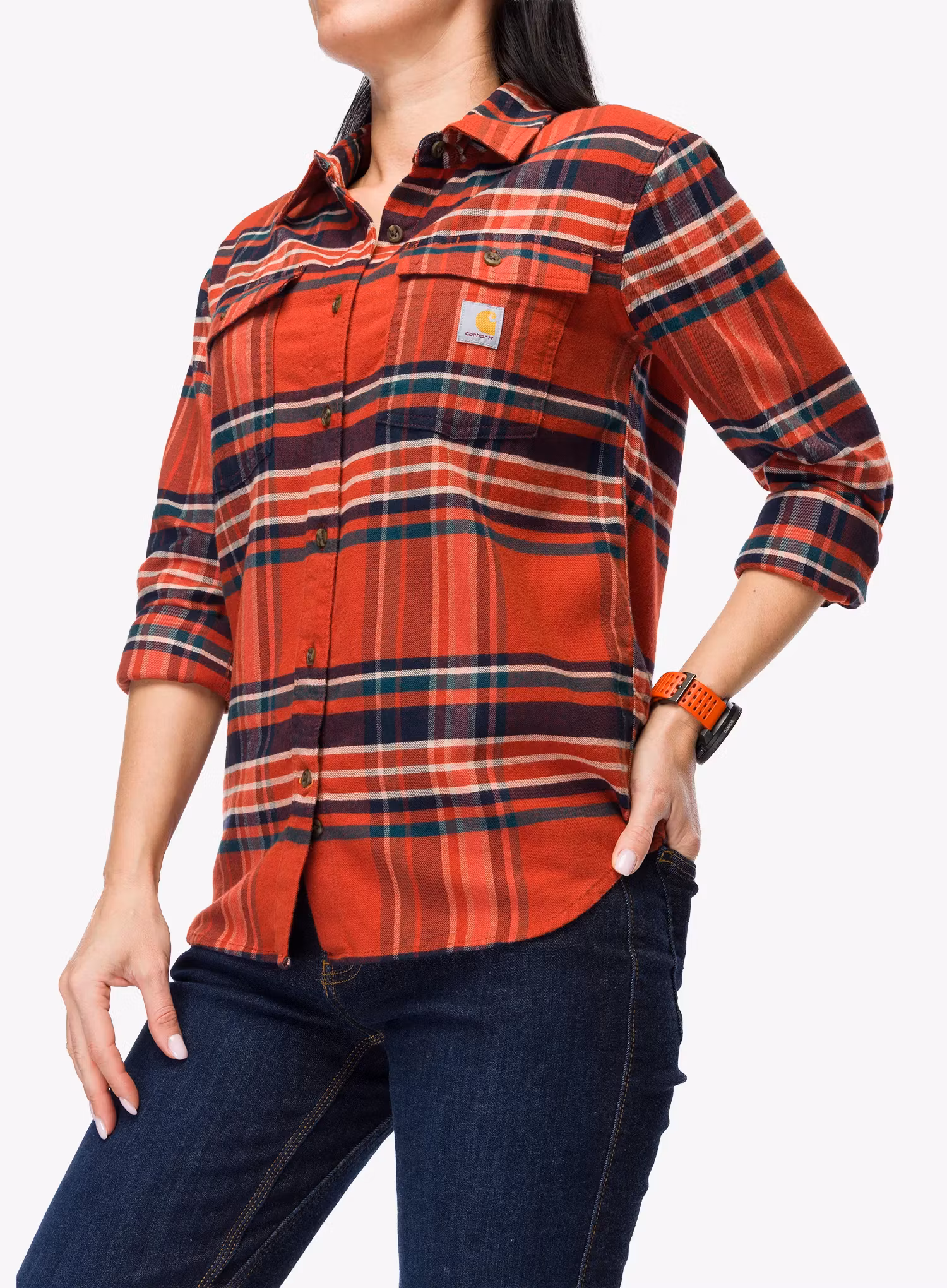Сорочка жіноча Carhartt Tencel Fiber Series L/S Flannel Shirt - spice red