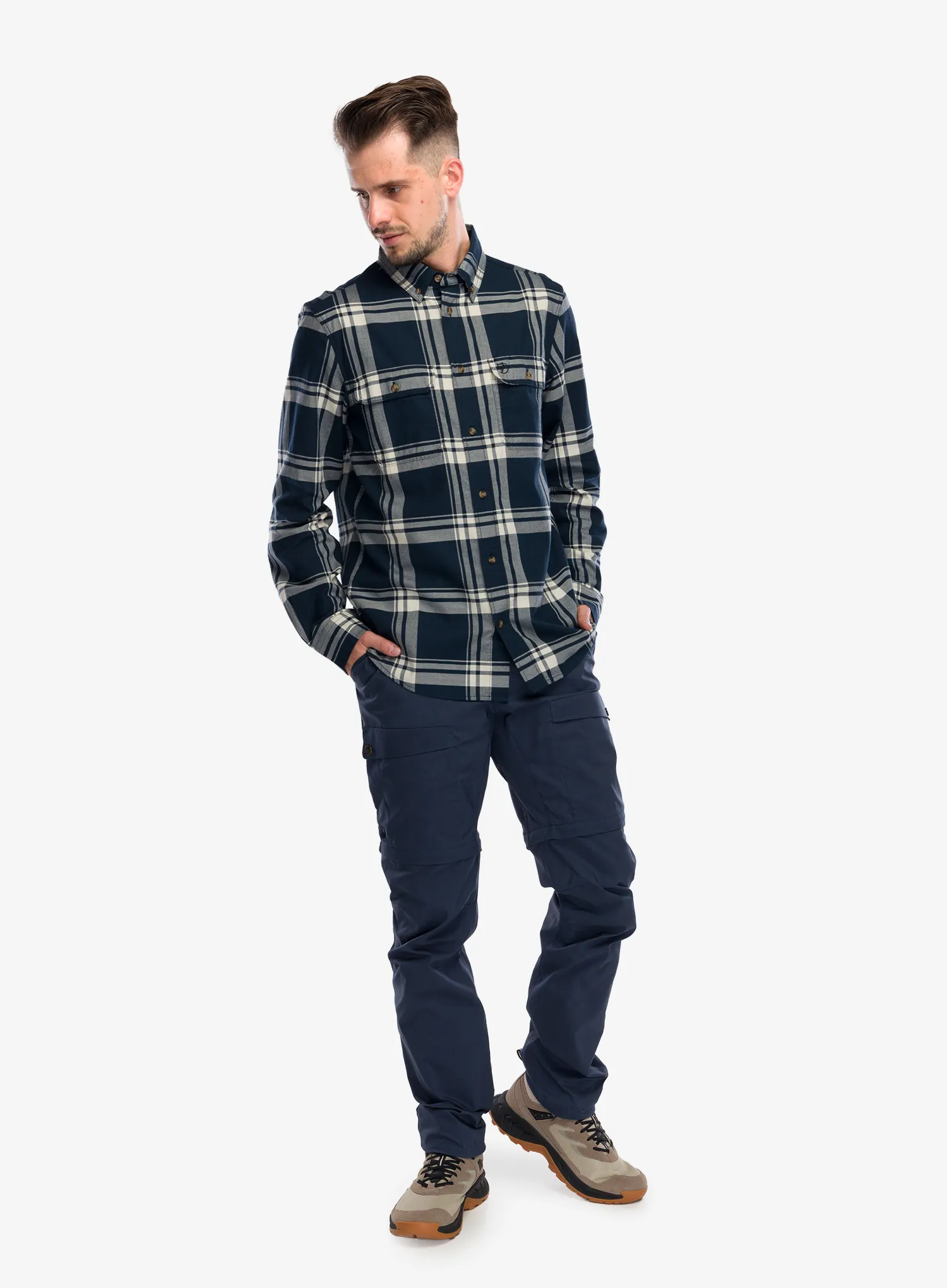 Сорочка Fjallraven Ovik Lite Flannel Shirt - dark navy/chalk white