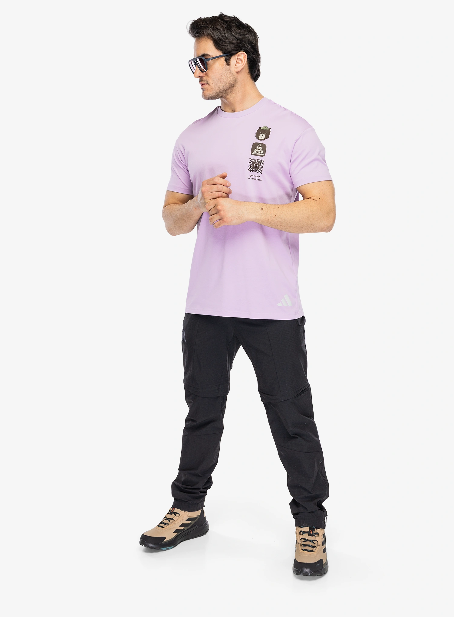 Футболка бавовняна adidas TERREX Multi Graphic T-shirt - powder plum
