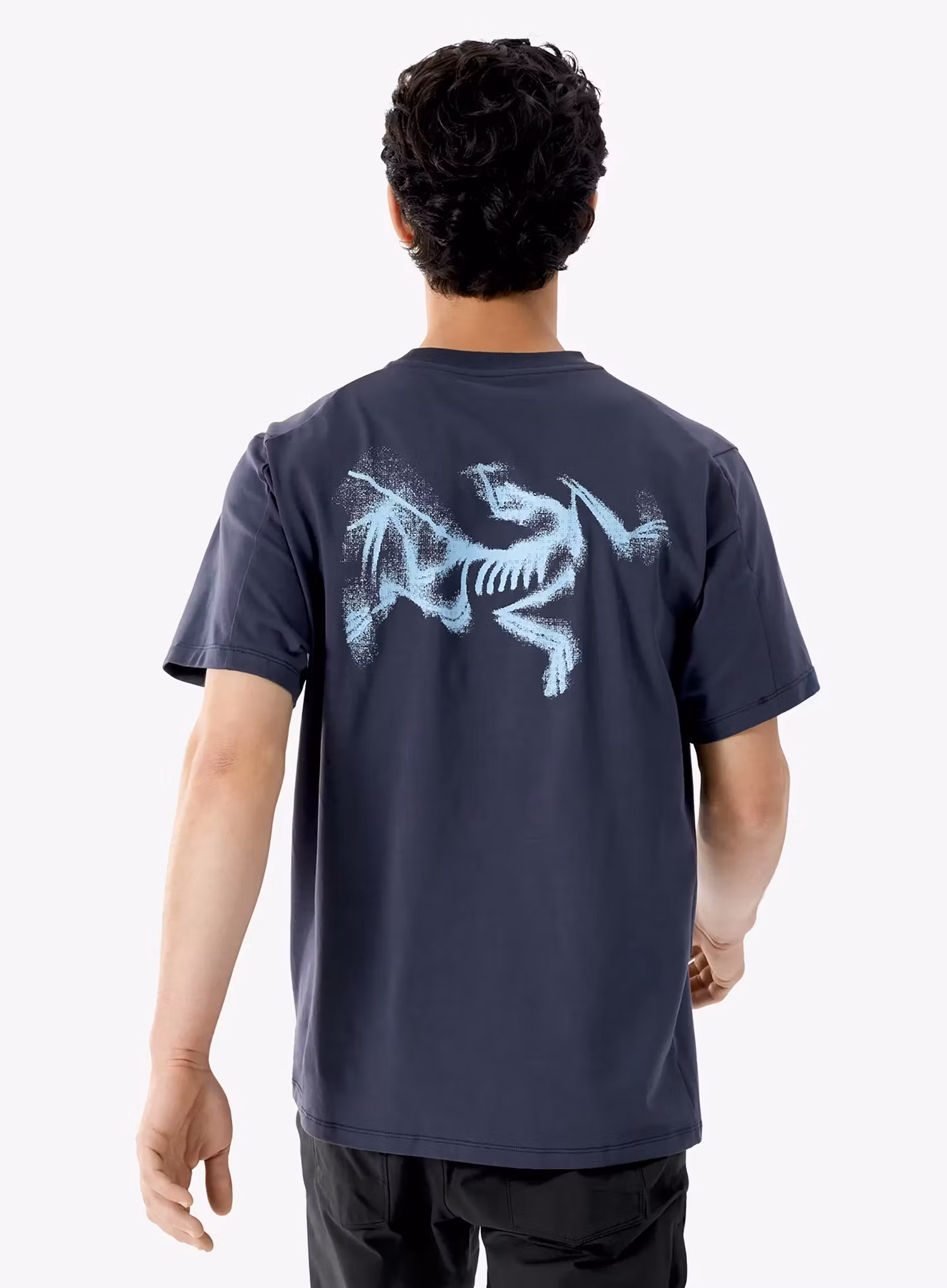 Футболка бавовняна Arcteryx Kragg SL Cotton Blurred Bird SS - black sapphire