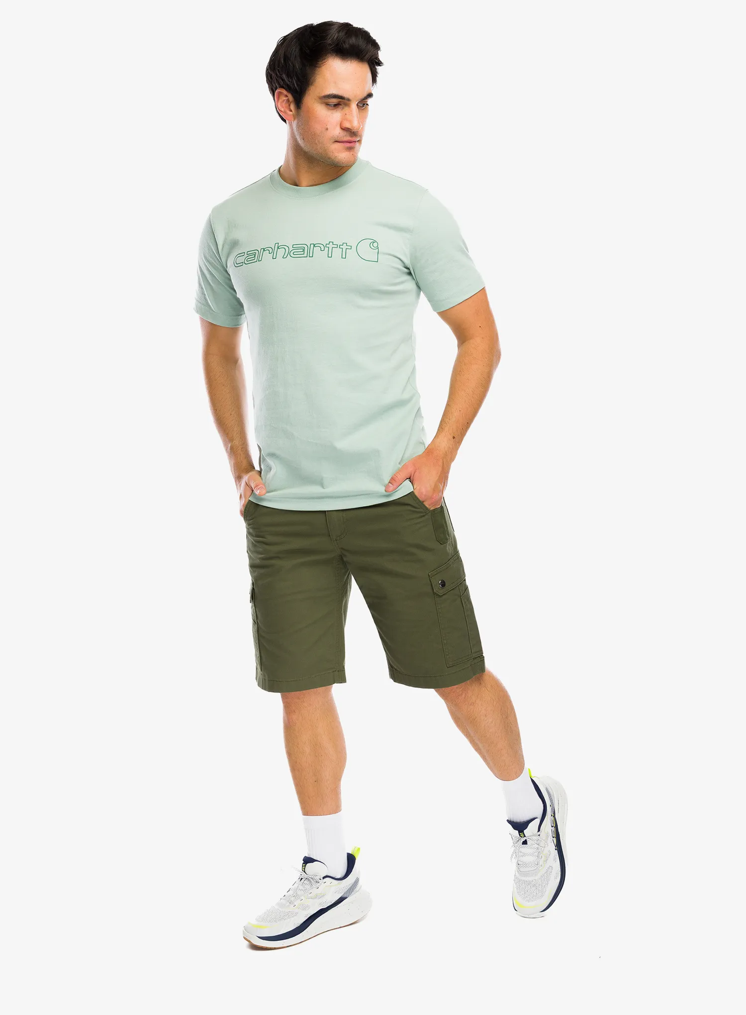 Футболка бавовняна Carhartt Core Logo T-Shirt S/S - seabrook
