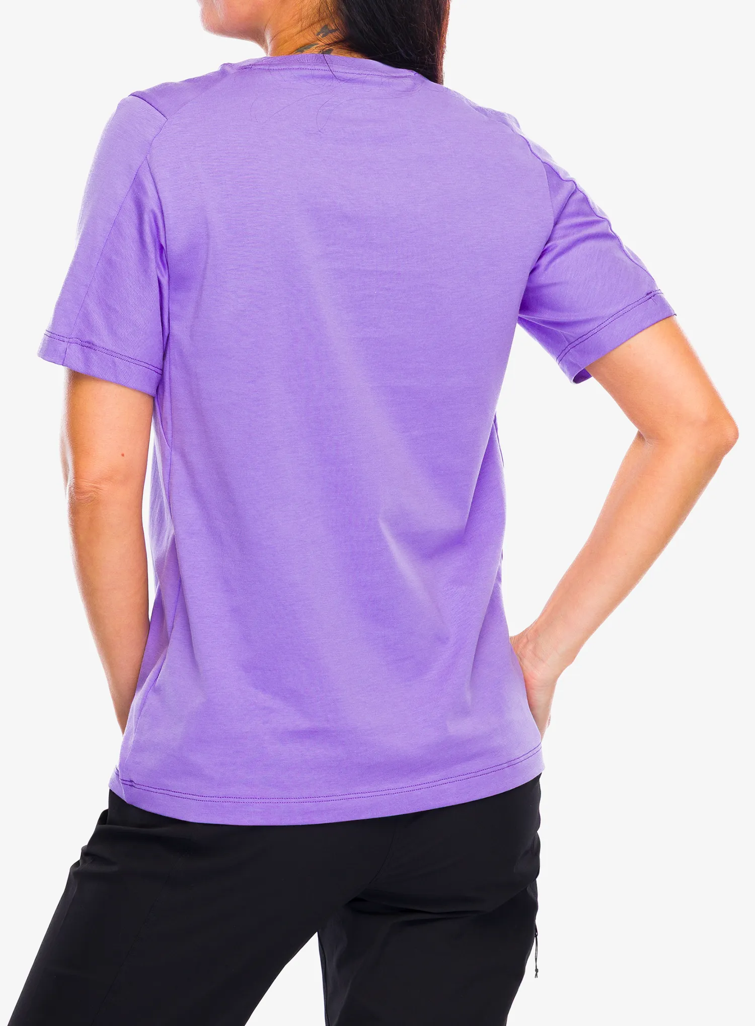 Футболка жіноча Arcteryx Kragg SL Cotton Emblem Crew SS - aster