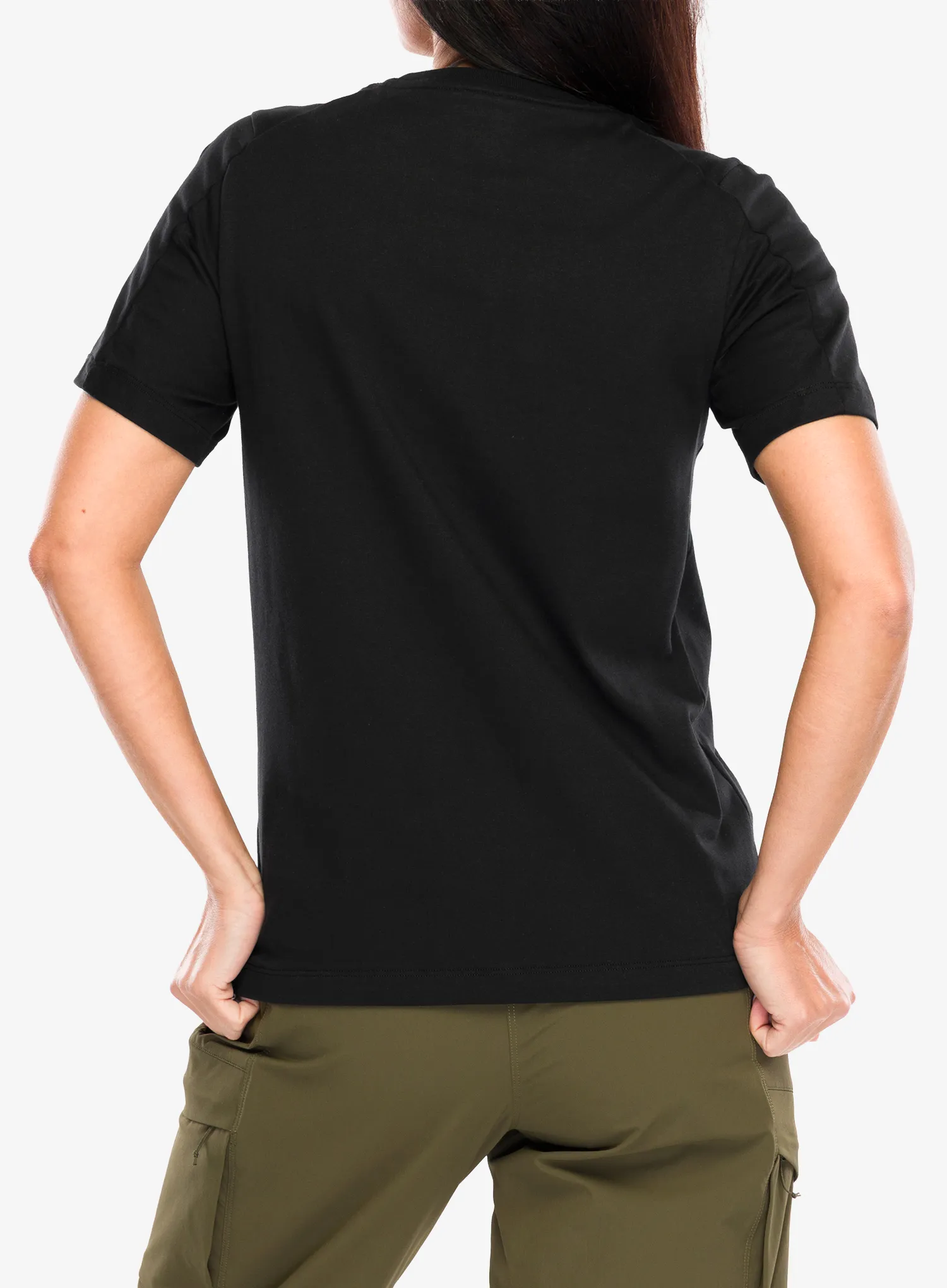Футболка жіноча Arcteryx Kragg SL Cotton Emblem Crew SS - black