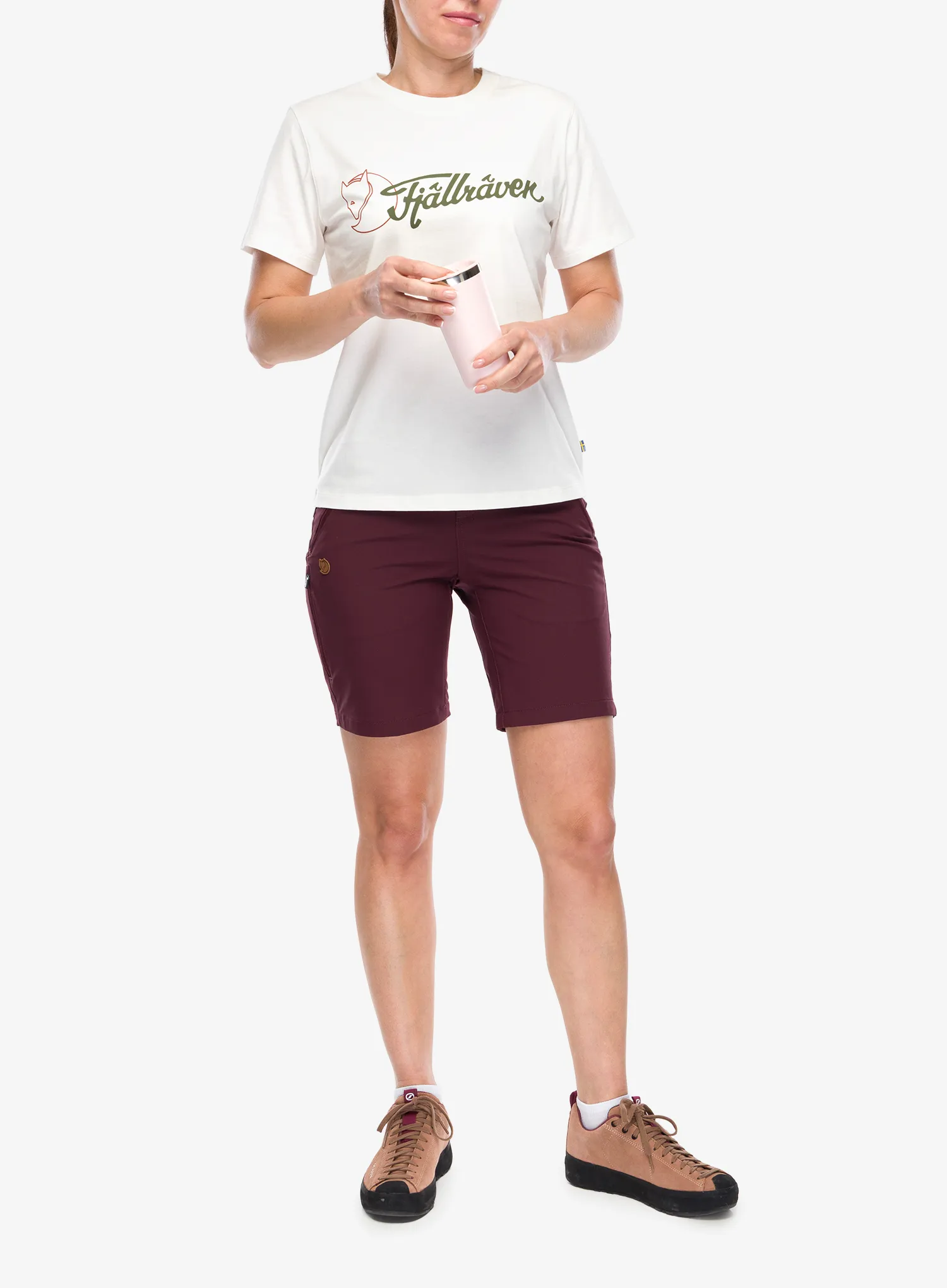 Футболка жіноча Fjallraven Archive Logo T-shirt - eggshell