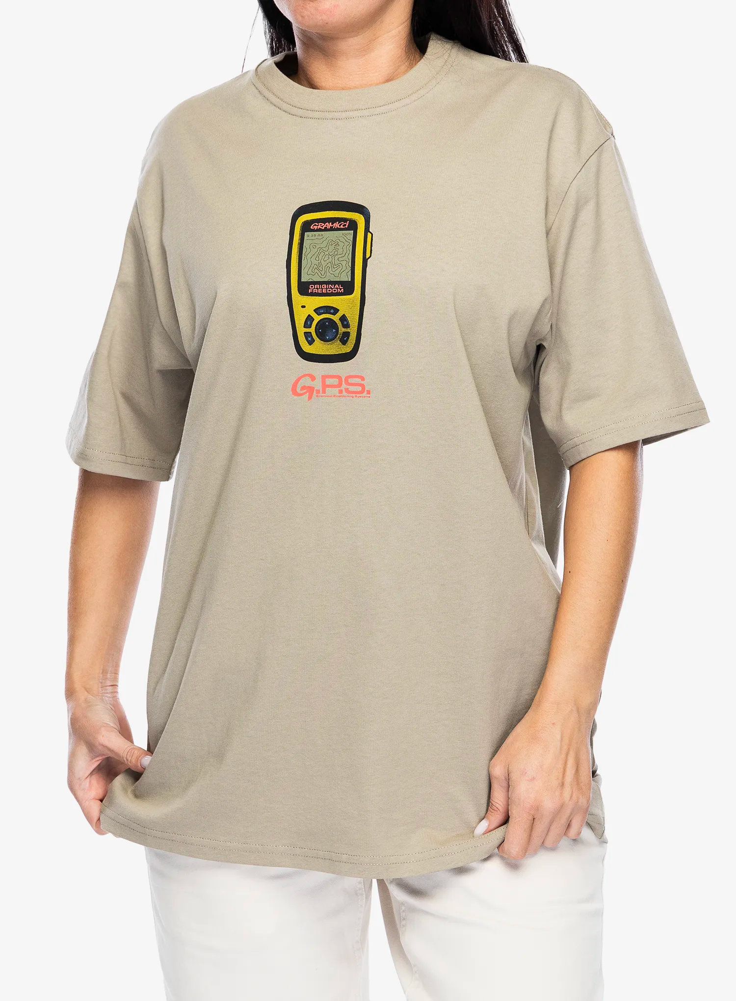 Футболка бавовняна Gramicci Gps Tee - smoky sand
