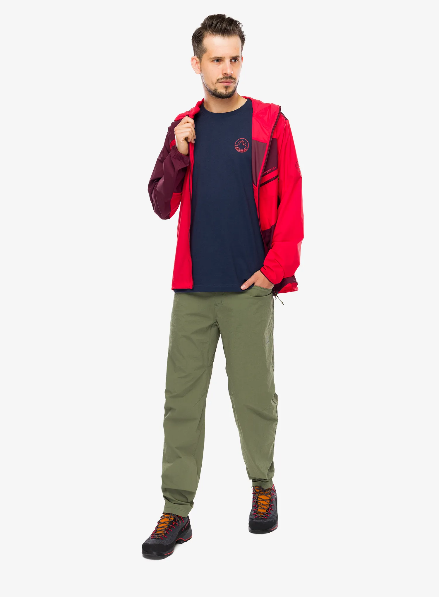 Футболка бавовняна La Sportiva Circle Logo T-Shirt - night sky/mountain red