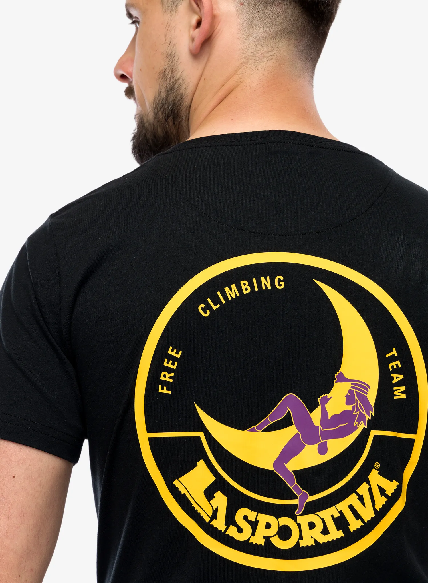 Футболка бавовняна La Sportiva Climbing on the Moon T-Shirt - black/yellow