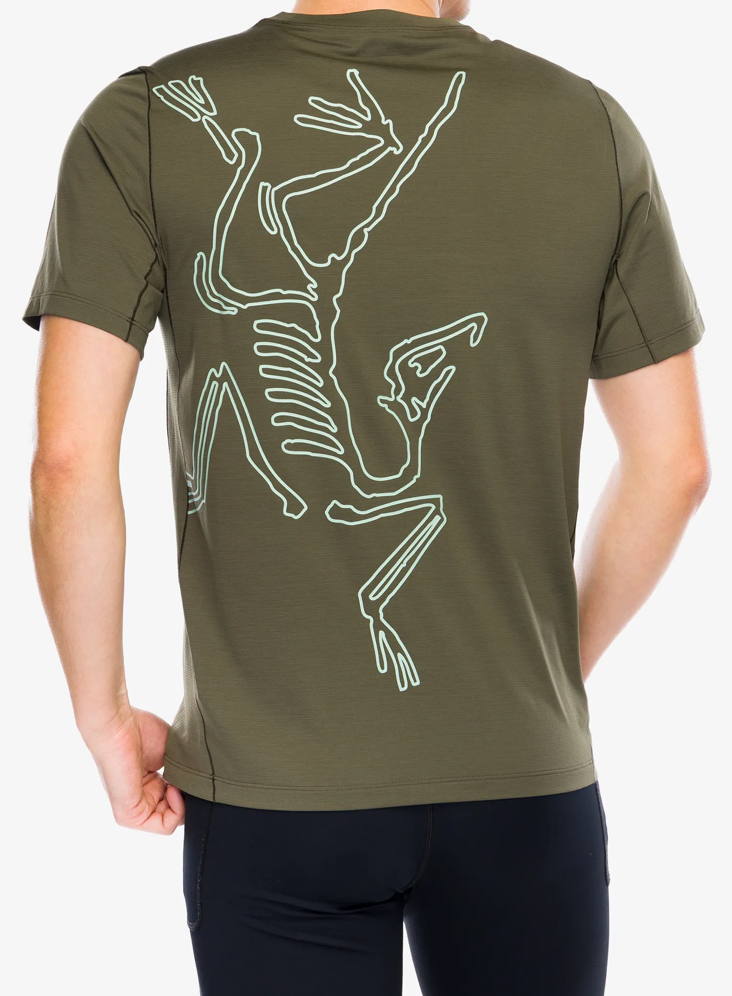 Футболка для бігу Arcteryx Cormac ArcBird Logo SS - tatsu heather/stone green