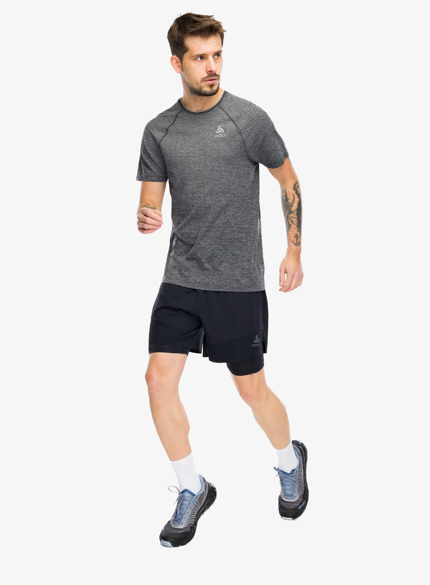 Футболка для бігу Odlo Essential Seamless Crew Neck S/S - grey melange
