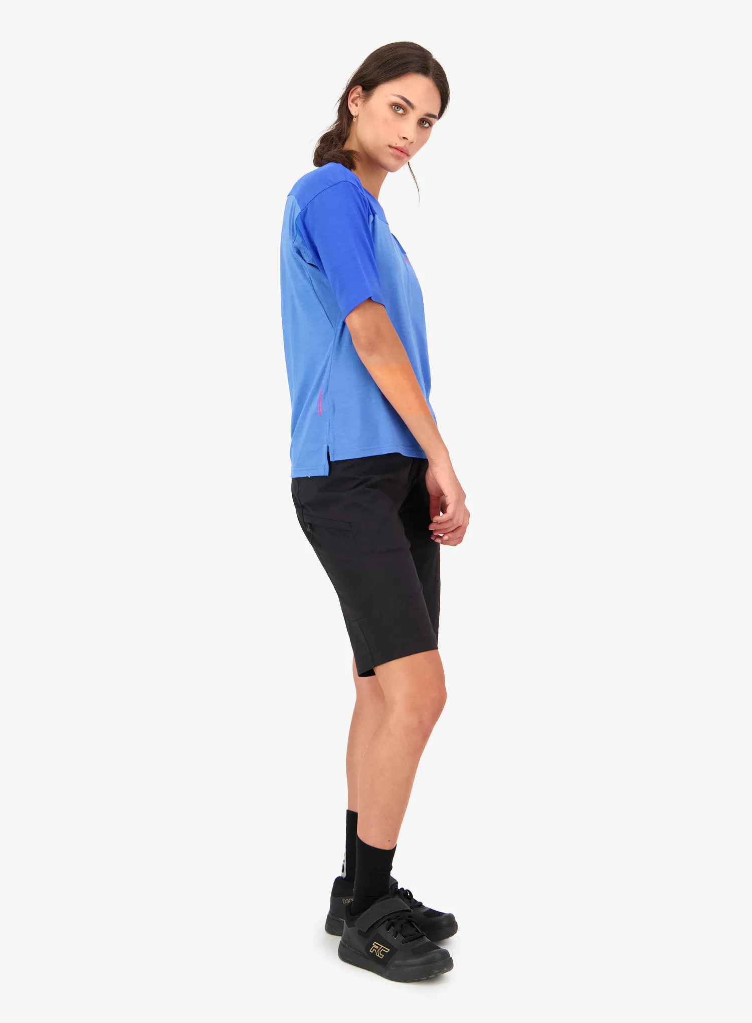 Футболка жіноча Mons Royale Diversion Merino Bike Jersey Short Sleeve - ocean/ultramarine