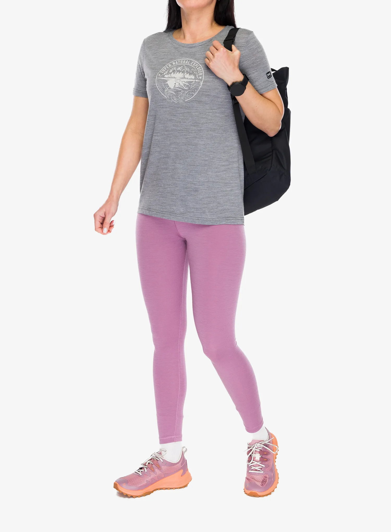 Футболка жіноча Super.natural Exploring TEE - cashmere grey mel/wht stone