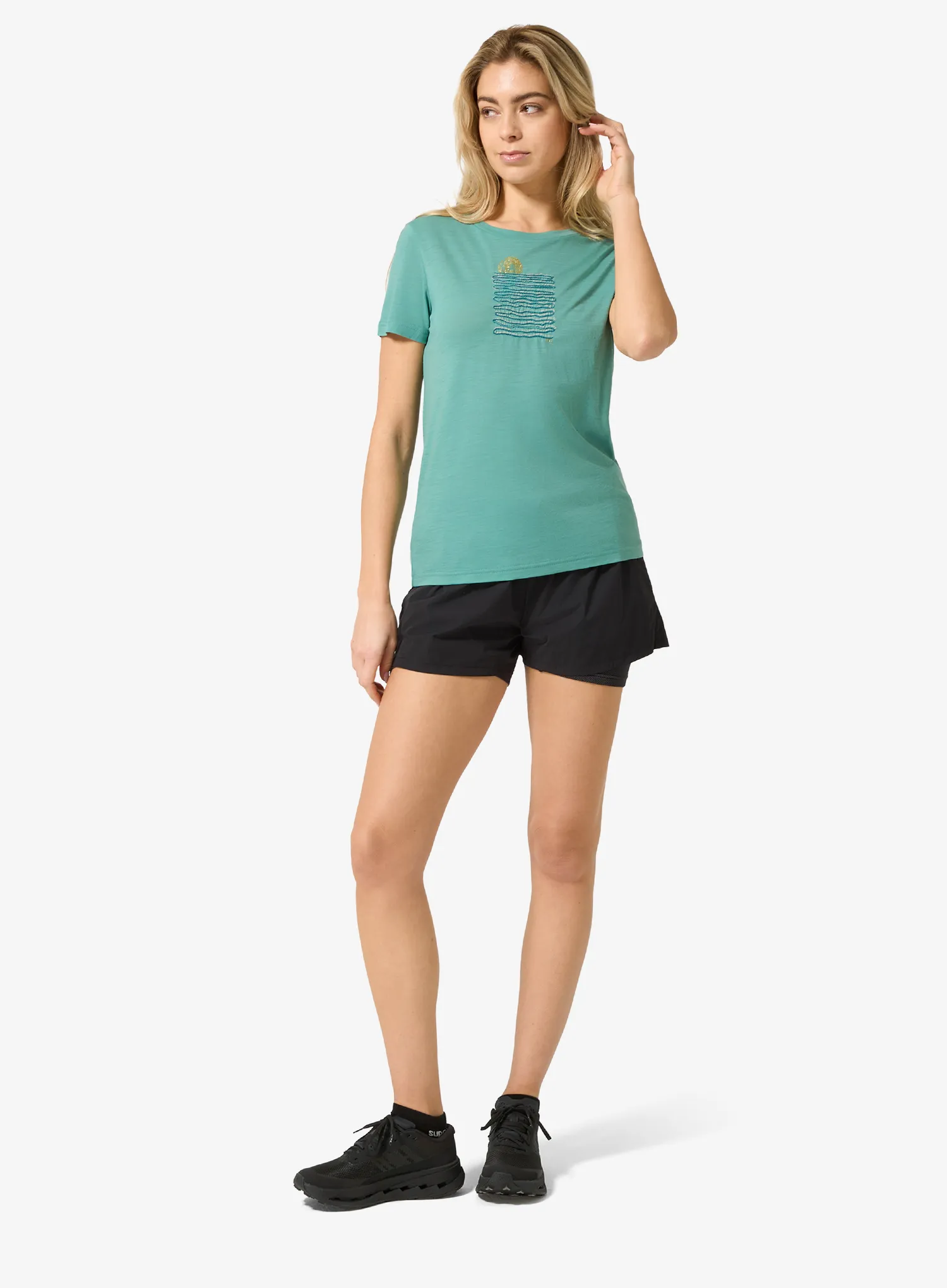 Футболка жіноча Super.natural Sea Line Tee - lagoon green/various
