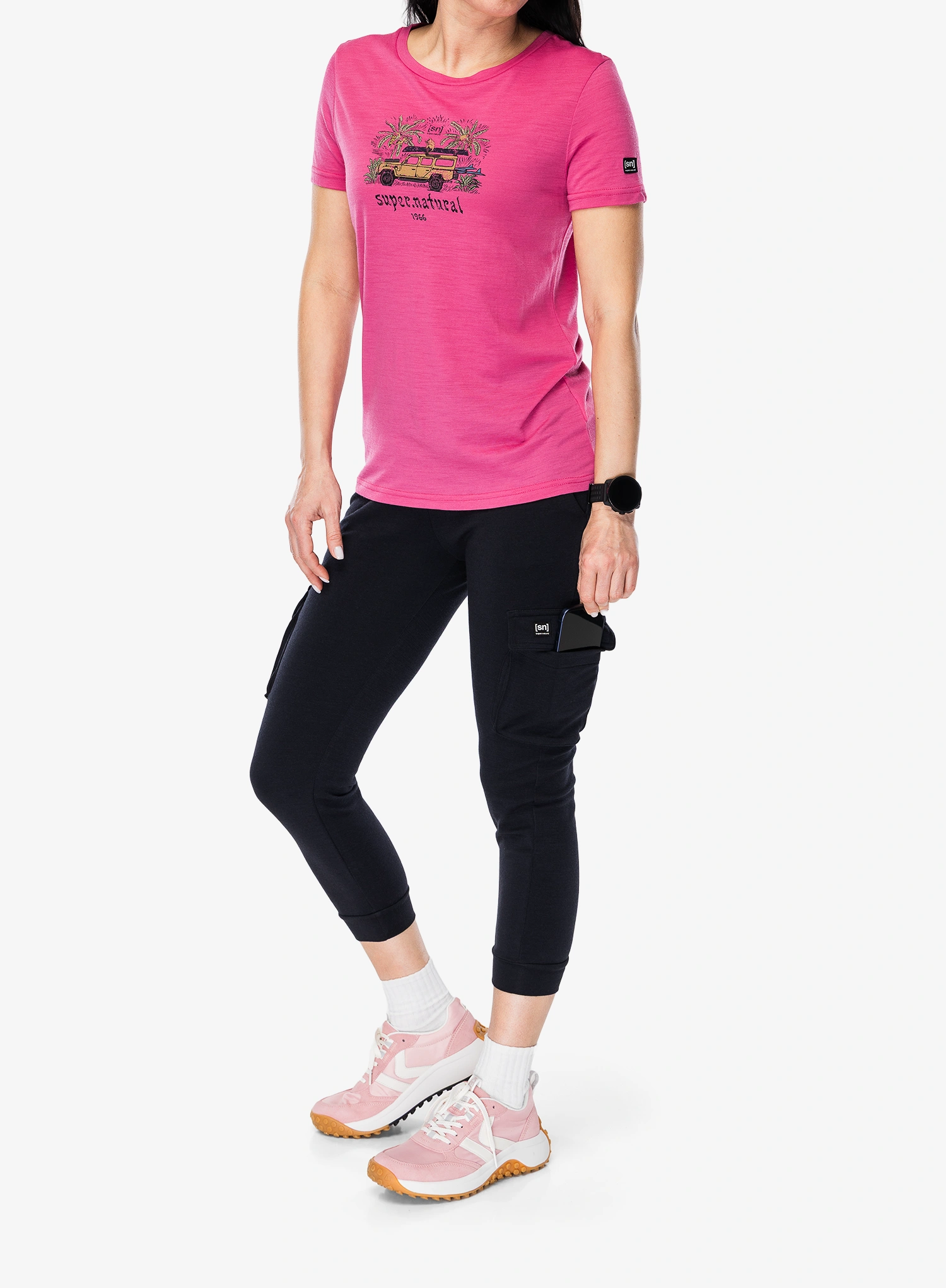 Футболка жіноча Super.natural Tropicar Tee - pinky rose/various