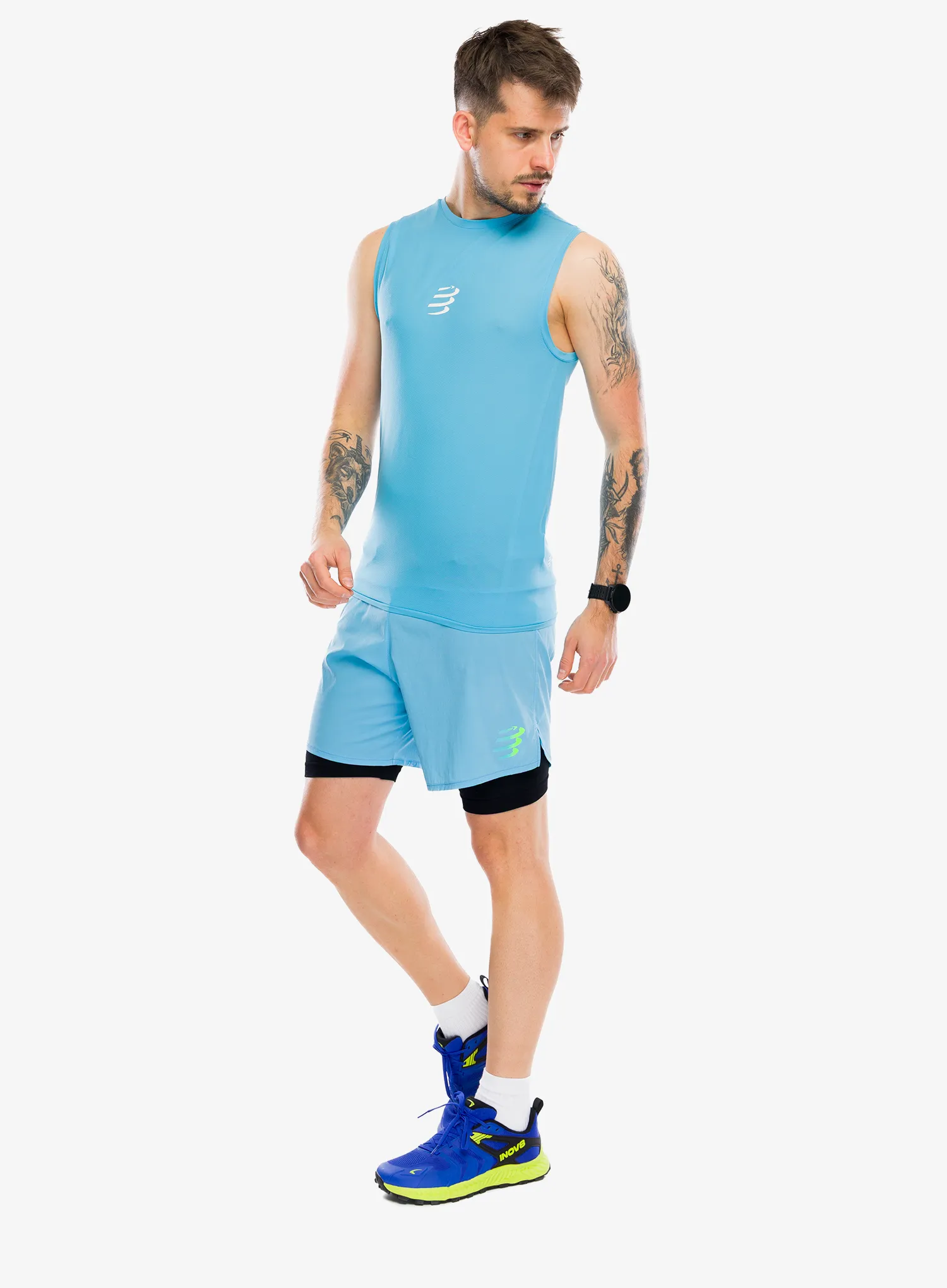 Футболка для бігу Compressport Trail Racing Tank - norse blue