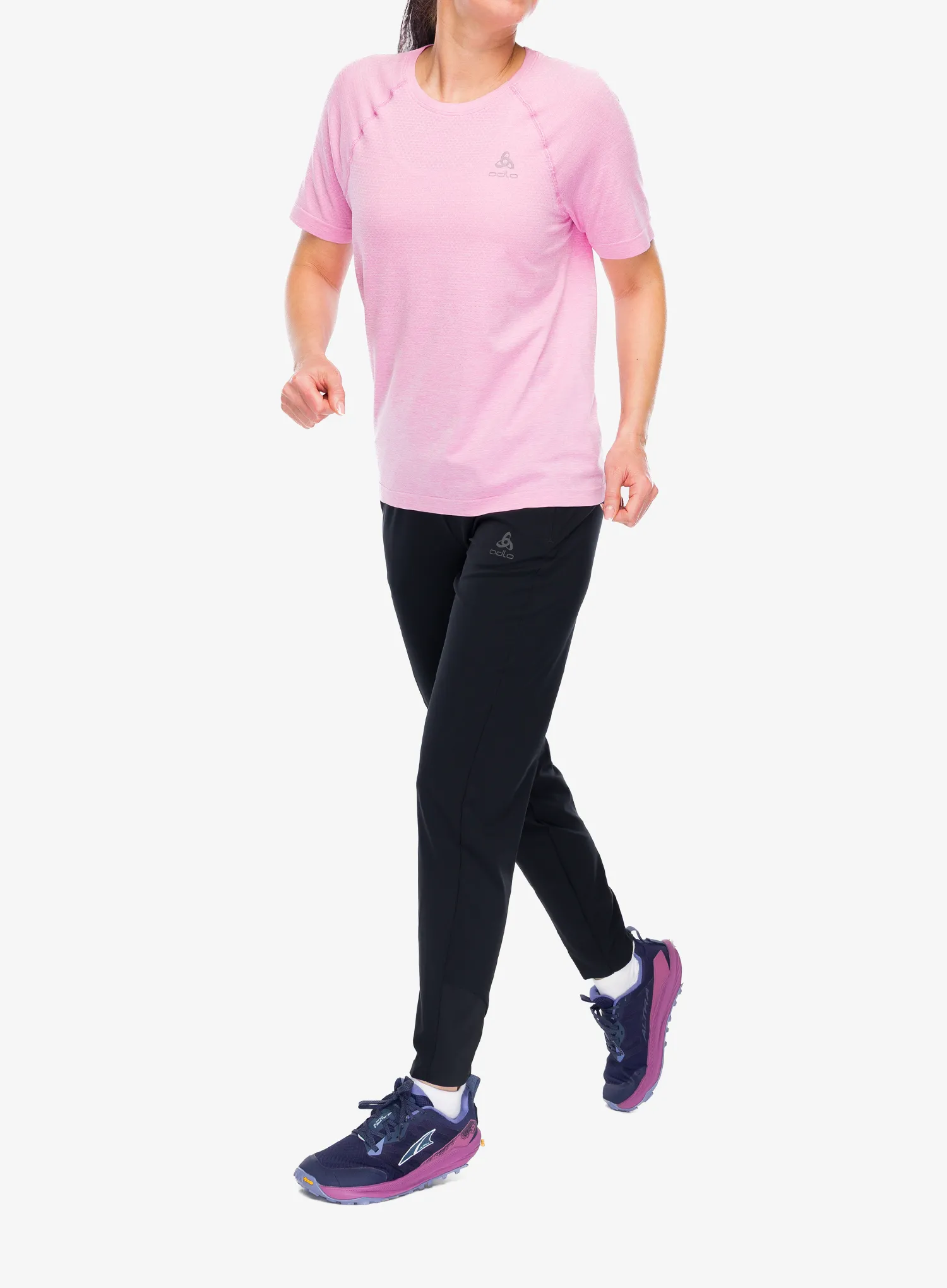 Футболка для бігу жіноча Odlo Essential Seamless Crew Neck S/S - hyper pink