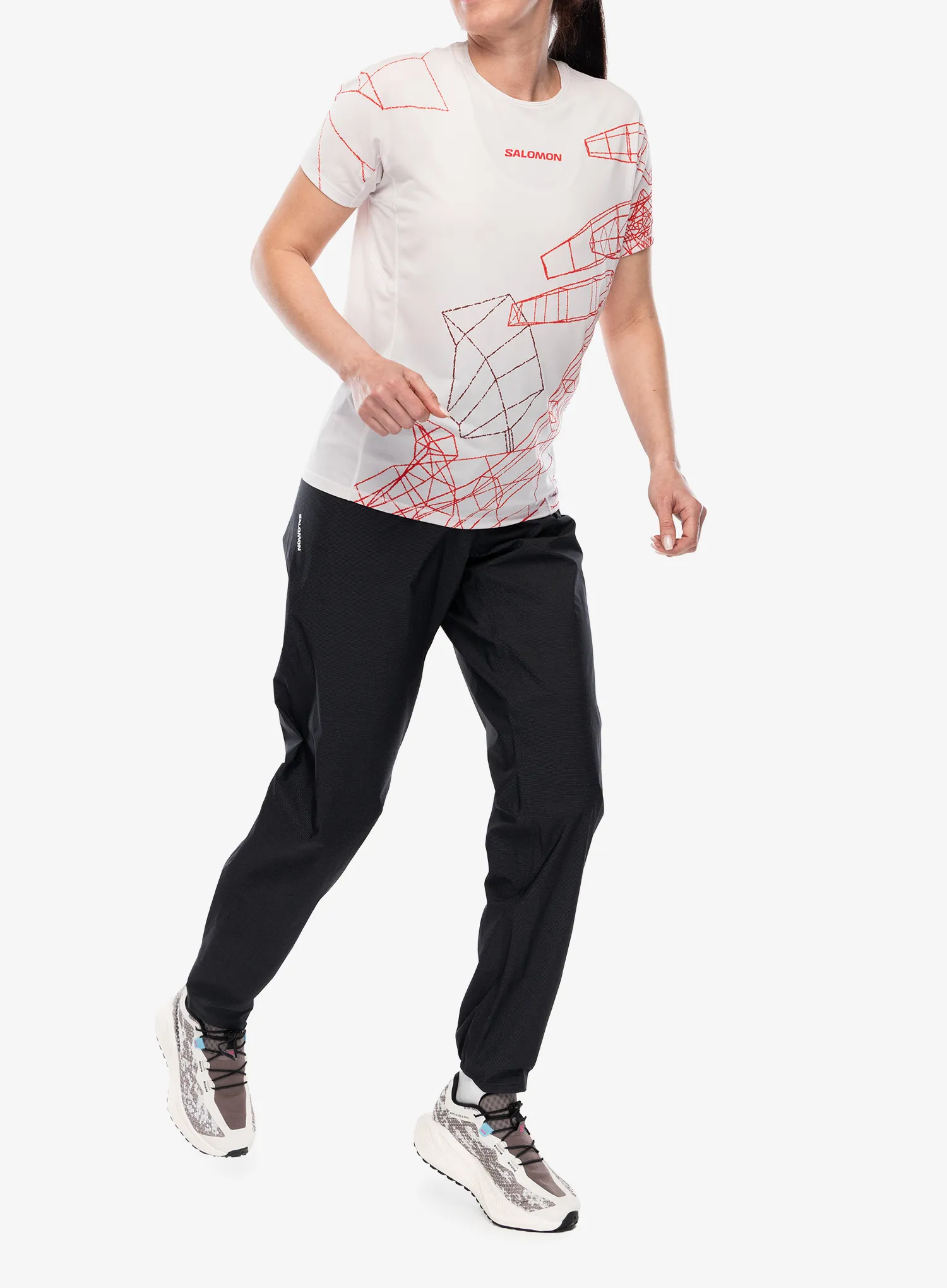 Футболка для бігу жіноча Salomon S/Lab Speed Tee - lilac ash/fiery red