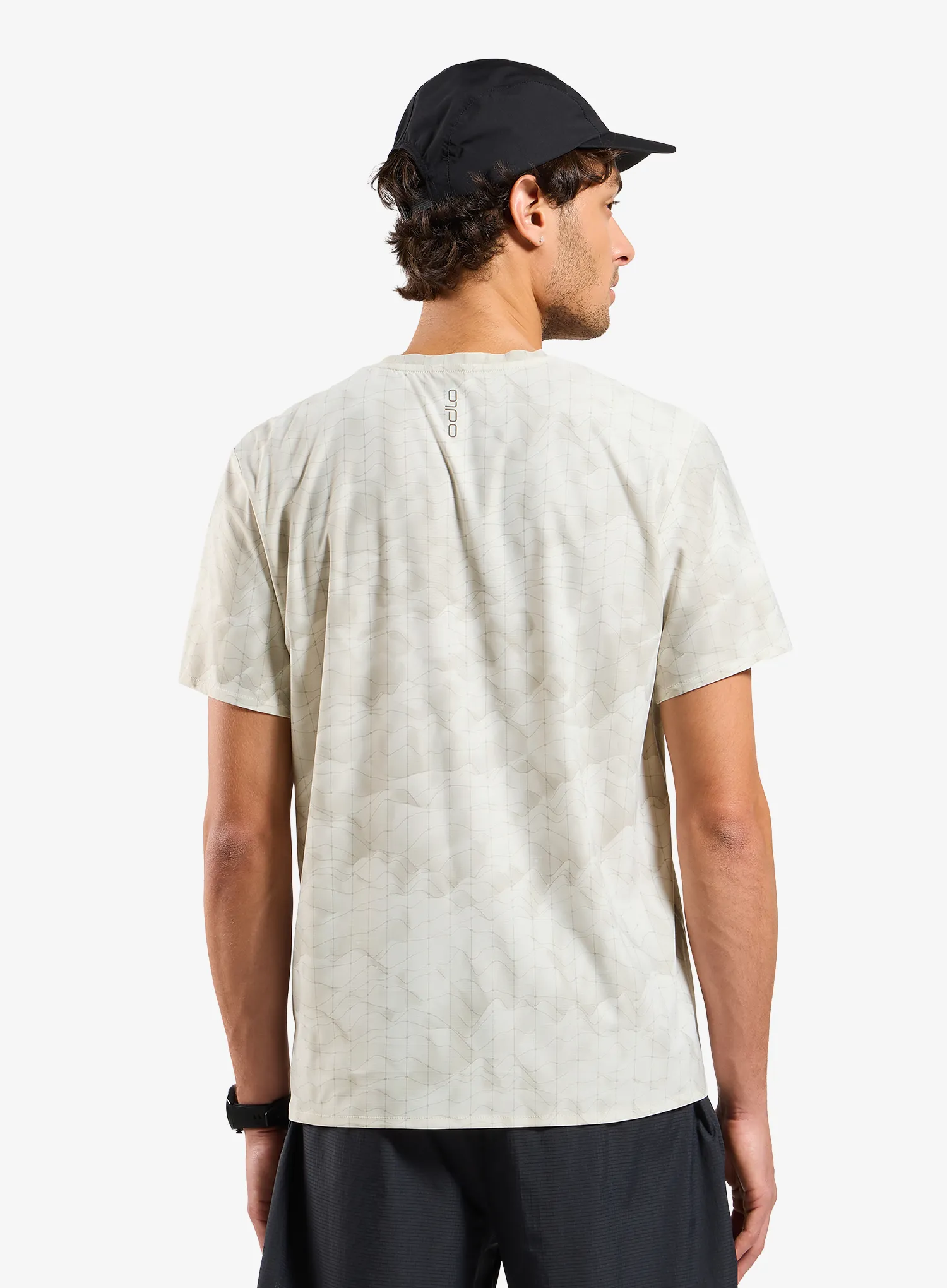 Футболка для бігу Odlo Zeroweight Chill-Tec Print Crew Neck S/S - gardenia