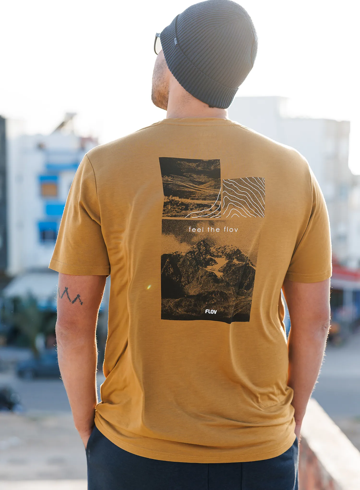 Футболка Flov Morro - light brown/dark grey
