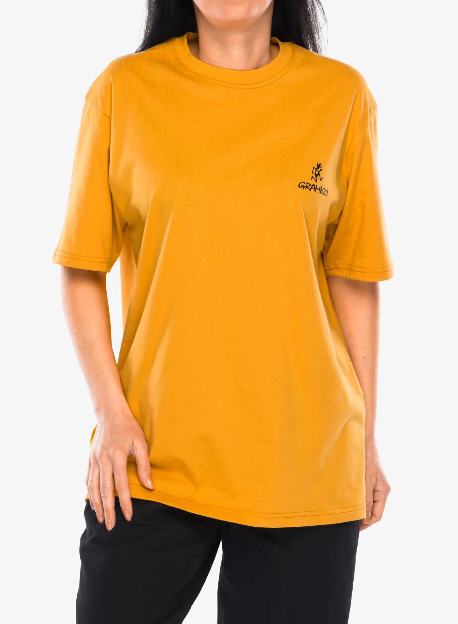 Футболка Gramicci One Point Logo Tee - mustard