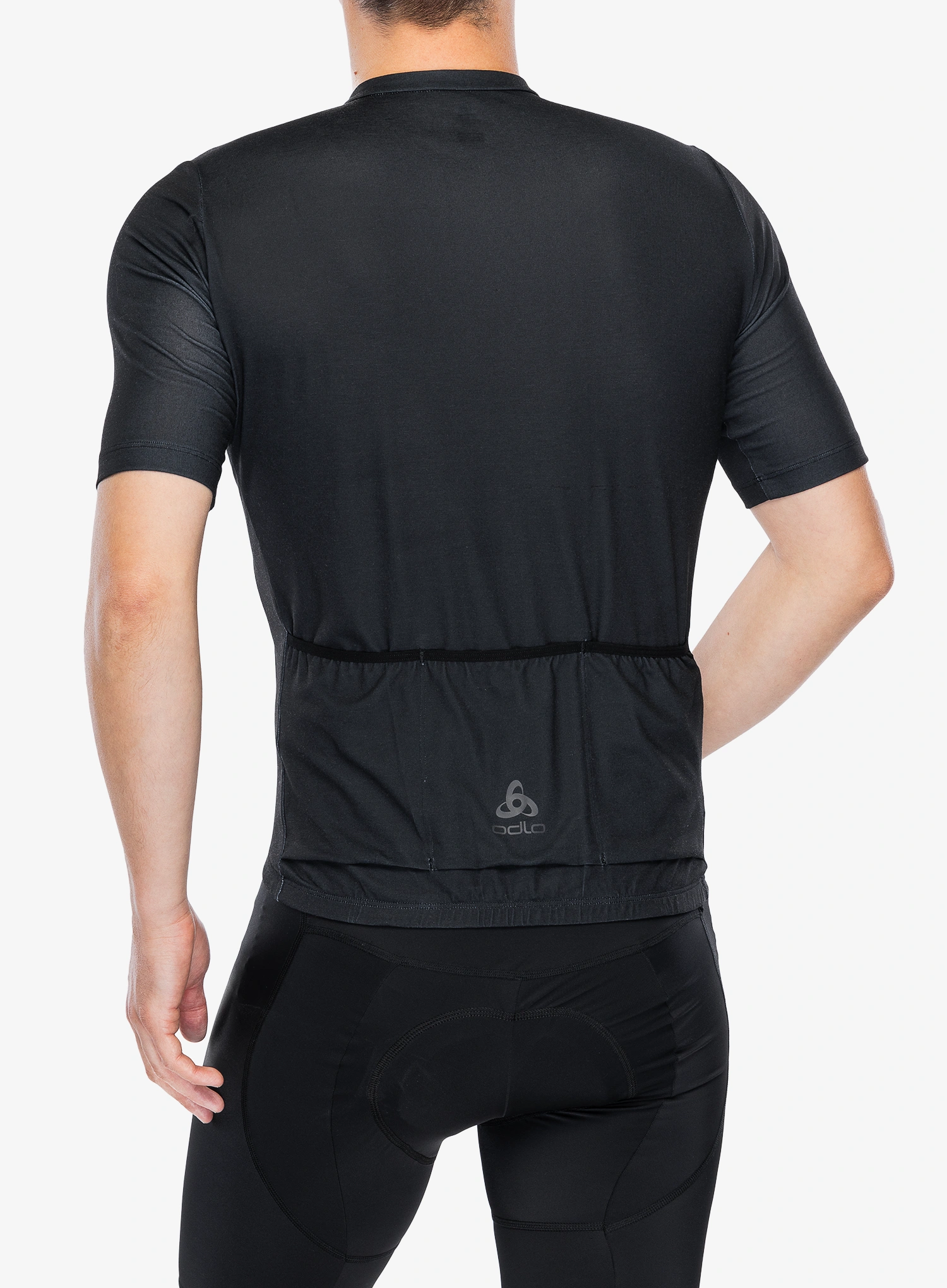 Велофутболка Odlo Essential T-Shirt S/U Collar S/S Full Zip - black