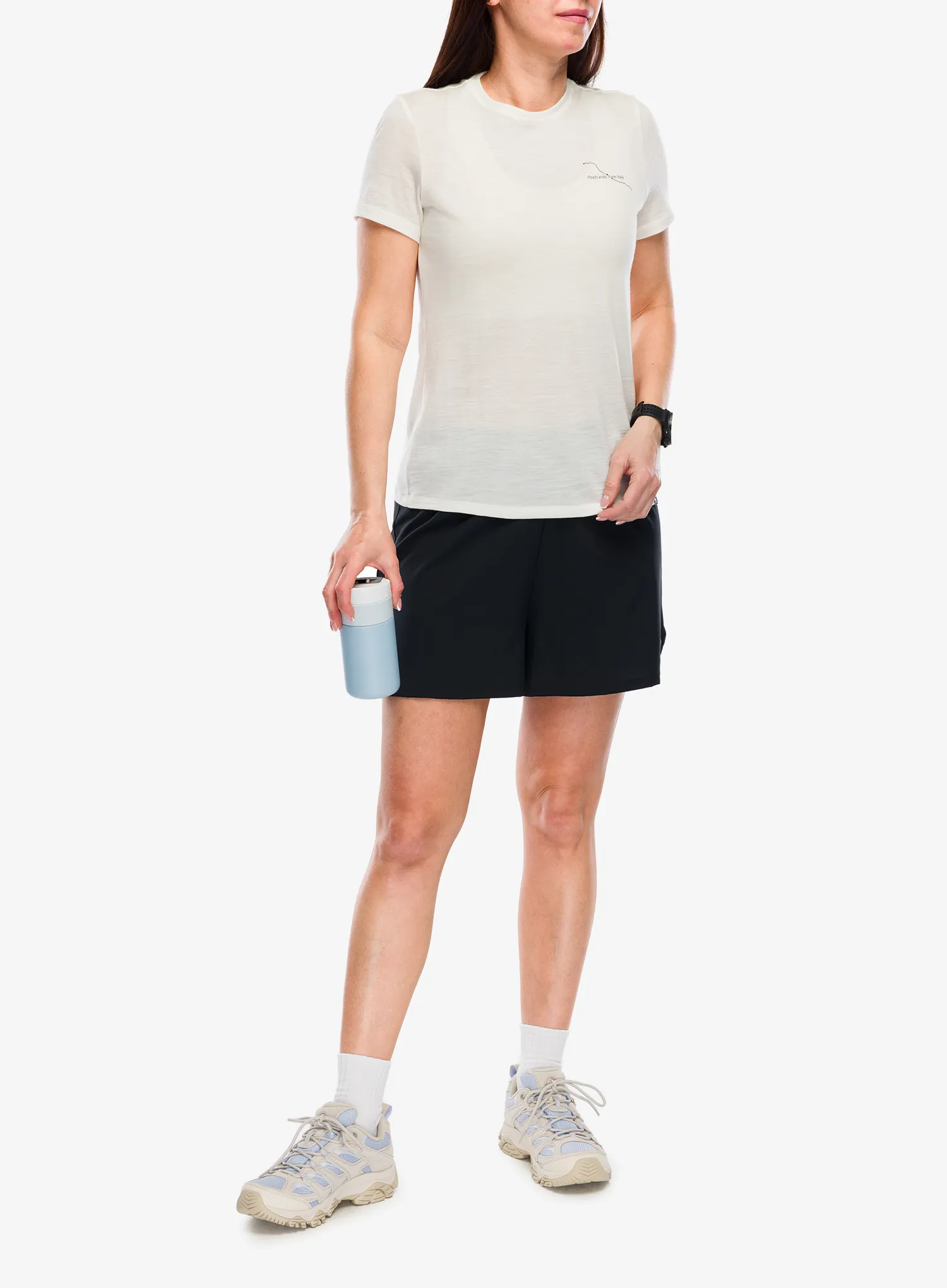 Футболка з мериноса жіноча Odlo Merino 160 Postcards Crew Neck S/S - gardenia