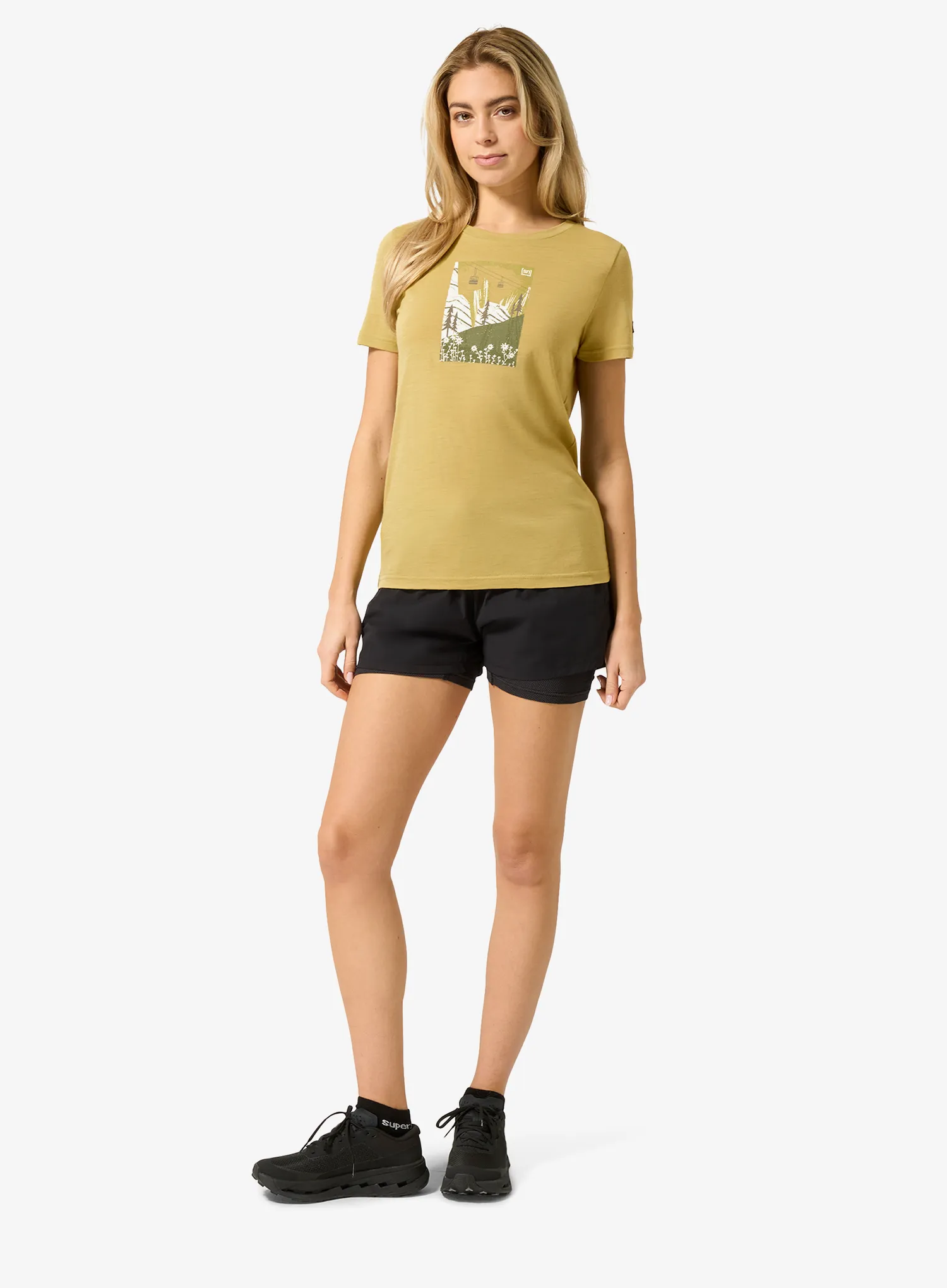 Футболка з мериноса жіноча Super.natural Summer Gondola Tee - sahara/various
