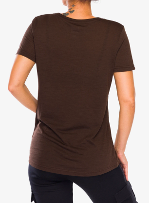 Футболка з мериноса жіноча Super.natural Teabag World Tee - chocolate bean/feather grey
