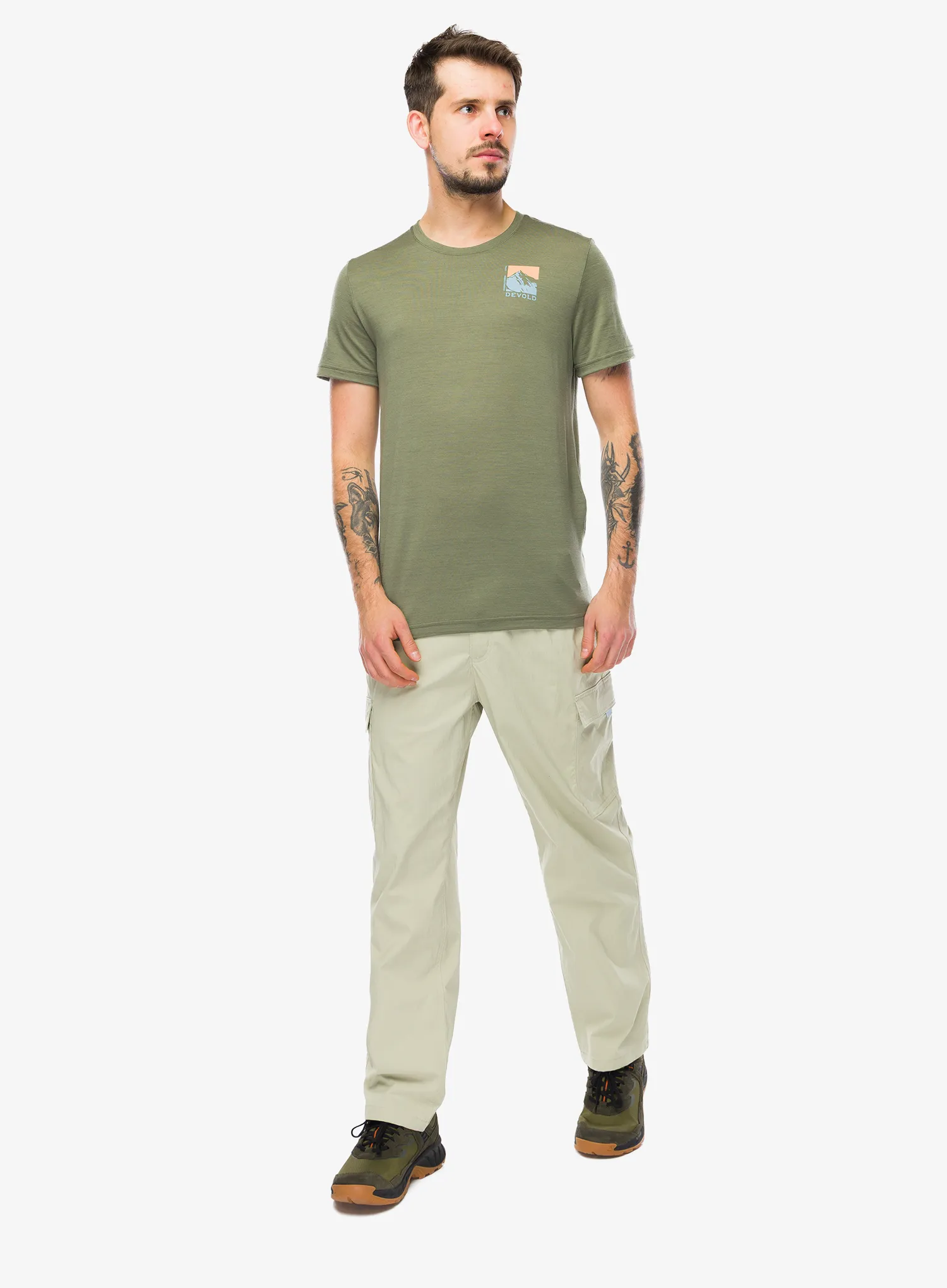 Футболка з мериноса Devold Classic Summit Tee - lichen