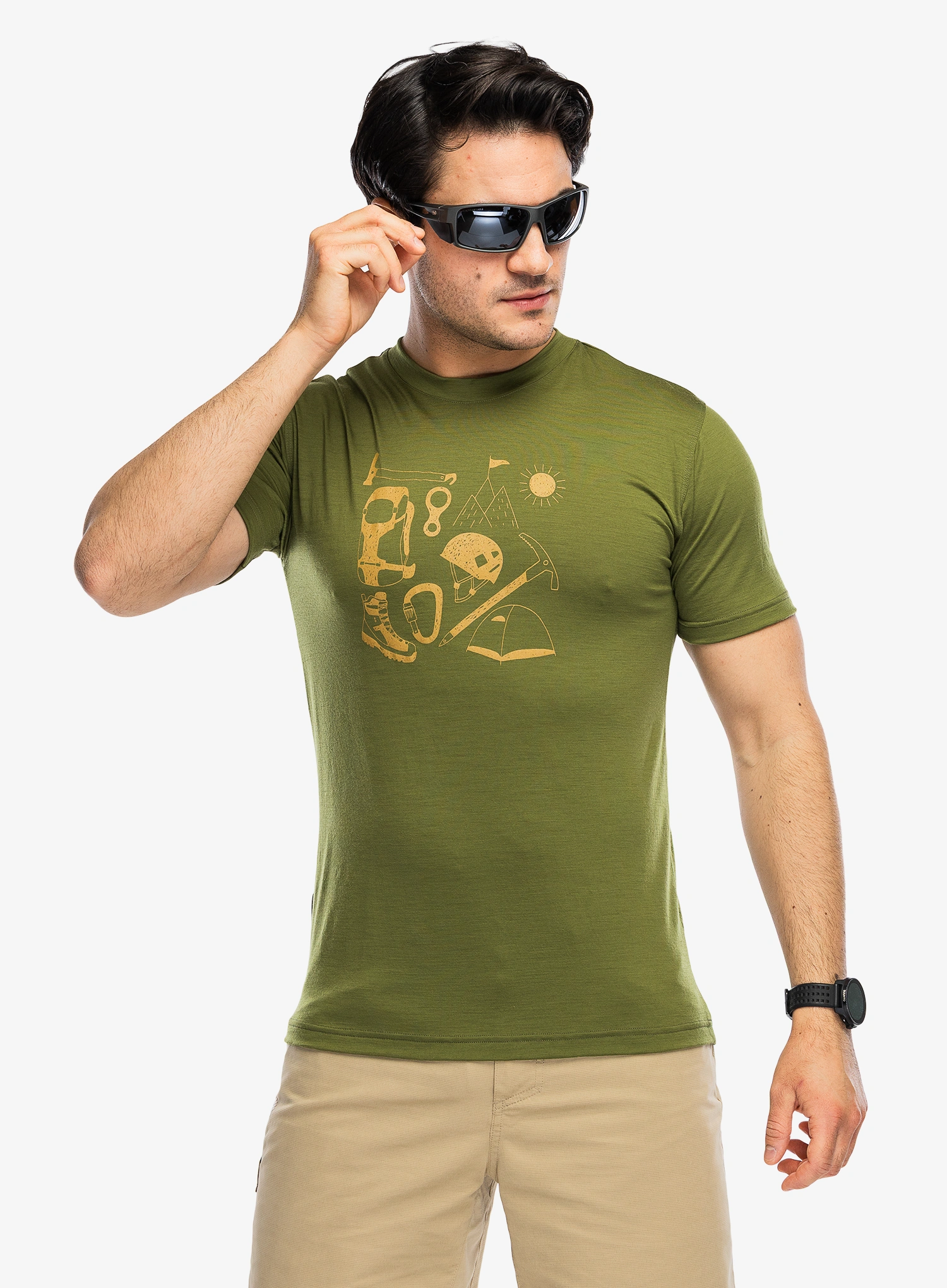 Футболка з мериноса Sensor Merino Active Hiking Tee SS - safari green