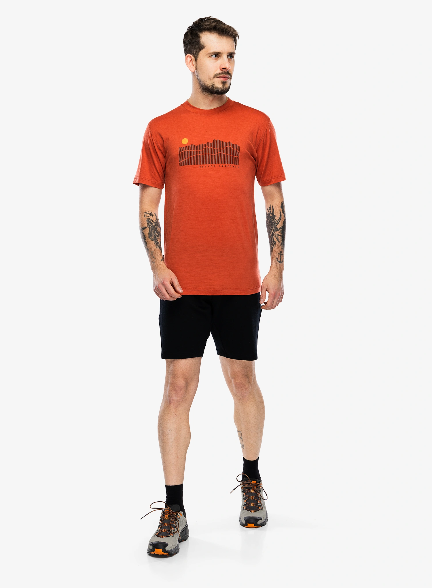 Футболка з мериноса Sensor Merino Active Sunrise Tee SS - terracotta